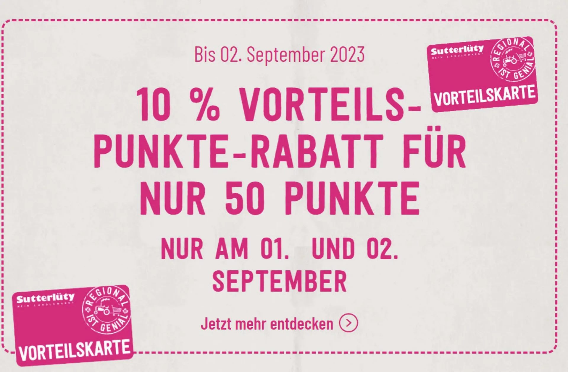 Sutterlüty Flugblatt von 30. August bis 2. September 2023 - Flugblätt seite  1