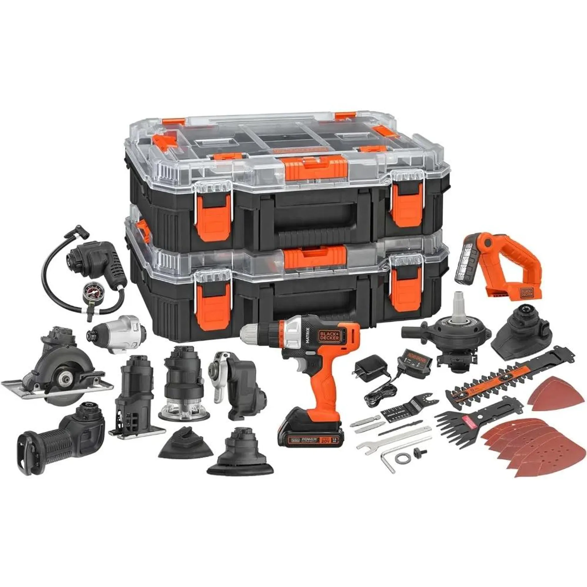 MATRIX 20V MAX Power Tool Kit, Includes Cordless Drill, 12 Attachments and Storage Case (BDCDMT1212KITC1)