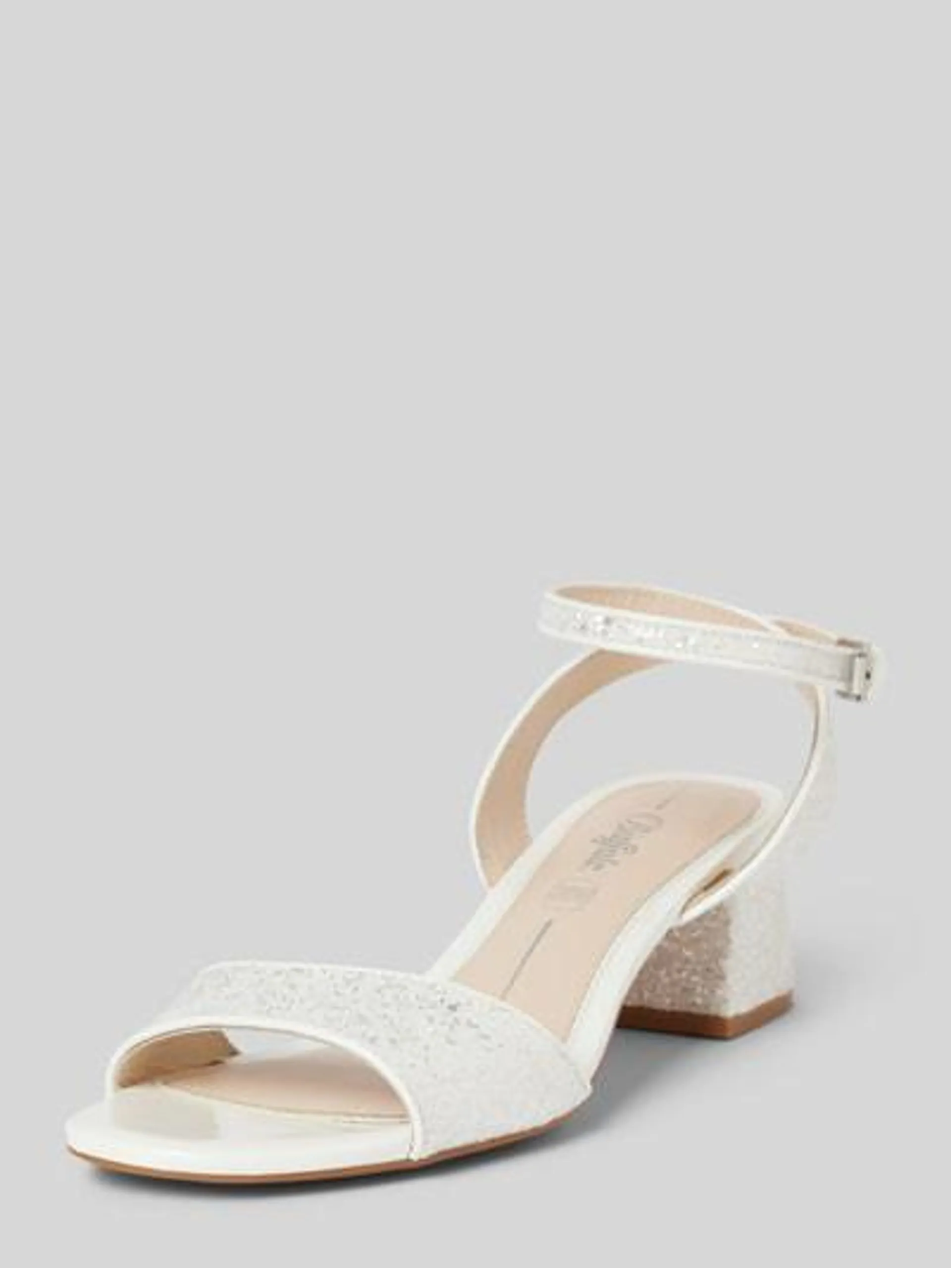 Sandalette mit Blockabsatz Modell 'LUCY SHINE' in weiss