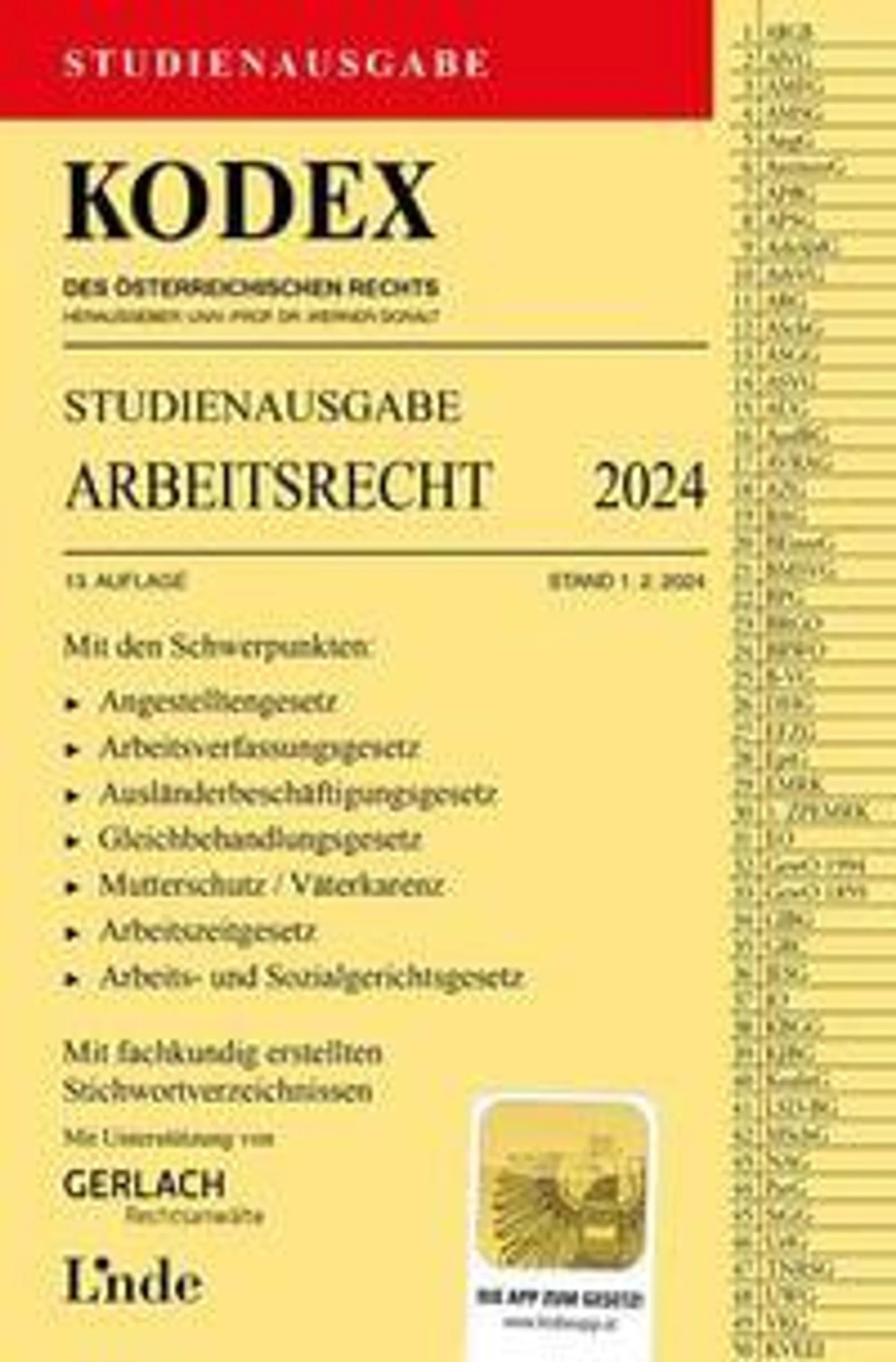 KODEX Studienausgabe Arbeitsrecht 2024