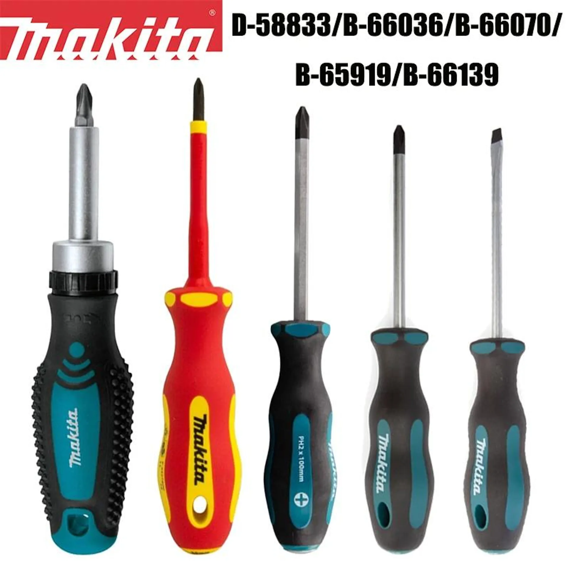 Makita Hand Tool Screwdriver Sets Industrial Grade High Hardness PH2 Slotted Attachments D-58833 B-66036 B-66070 B-65919 B-66139