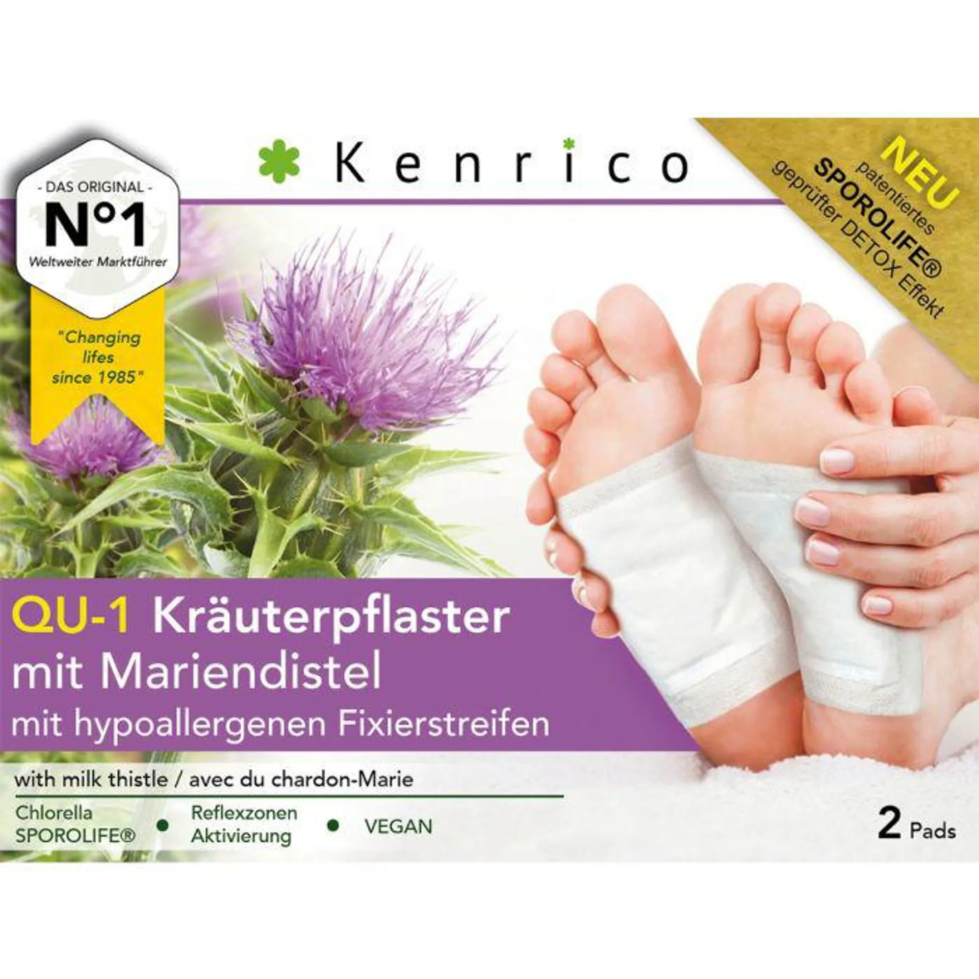 Kenrico Kräuterpflaster QU-1 mit Mariendistel 2 Stück