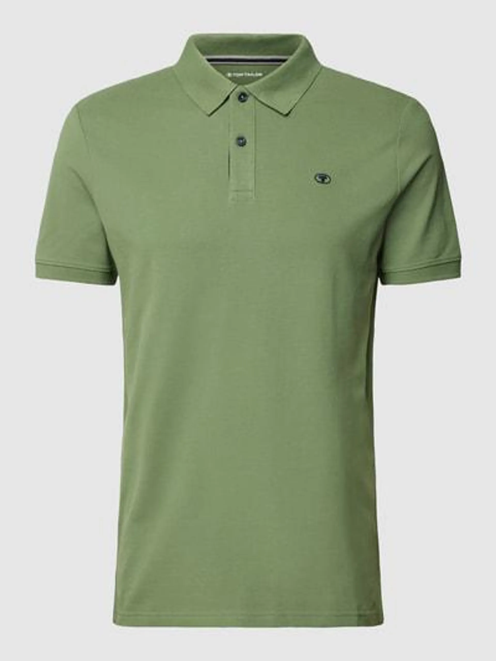 Regular Fit Poloshirt mit Logo-Stitching in oliv