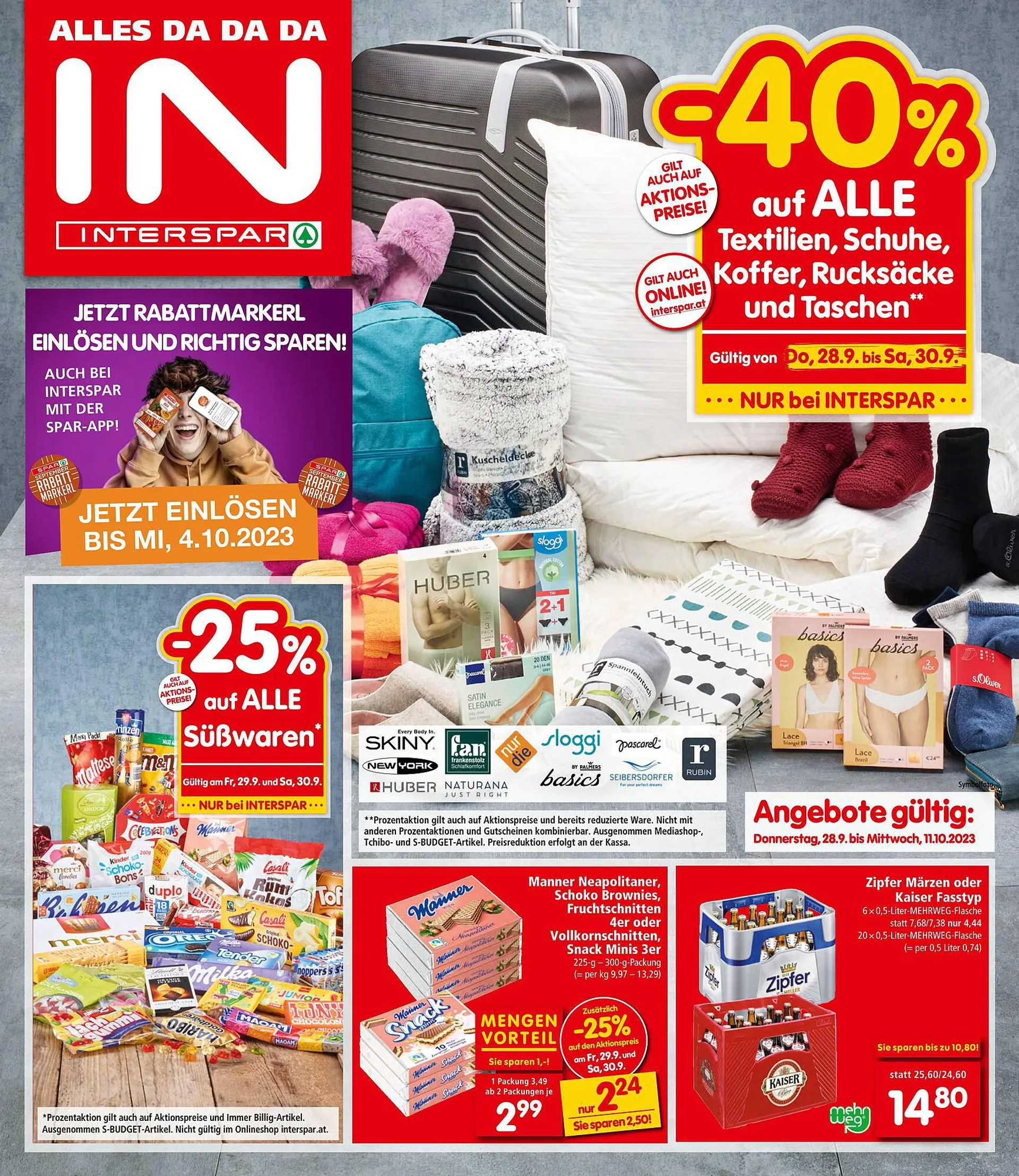 Interspar Flugblatt von 28. September bis 11. Oktober 2023 - Flugblätt seite  1