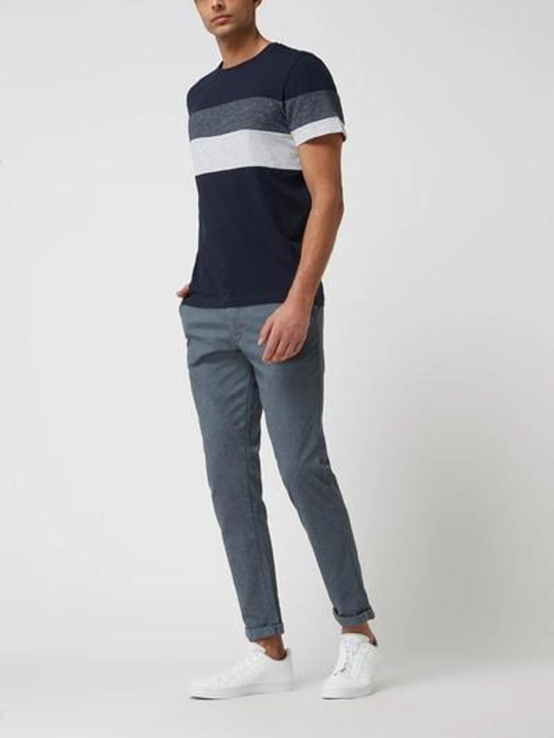 Slim Fit Chino mit Stretch-Anteil Modell 'Marco' in dunkelblau