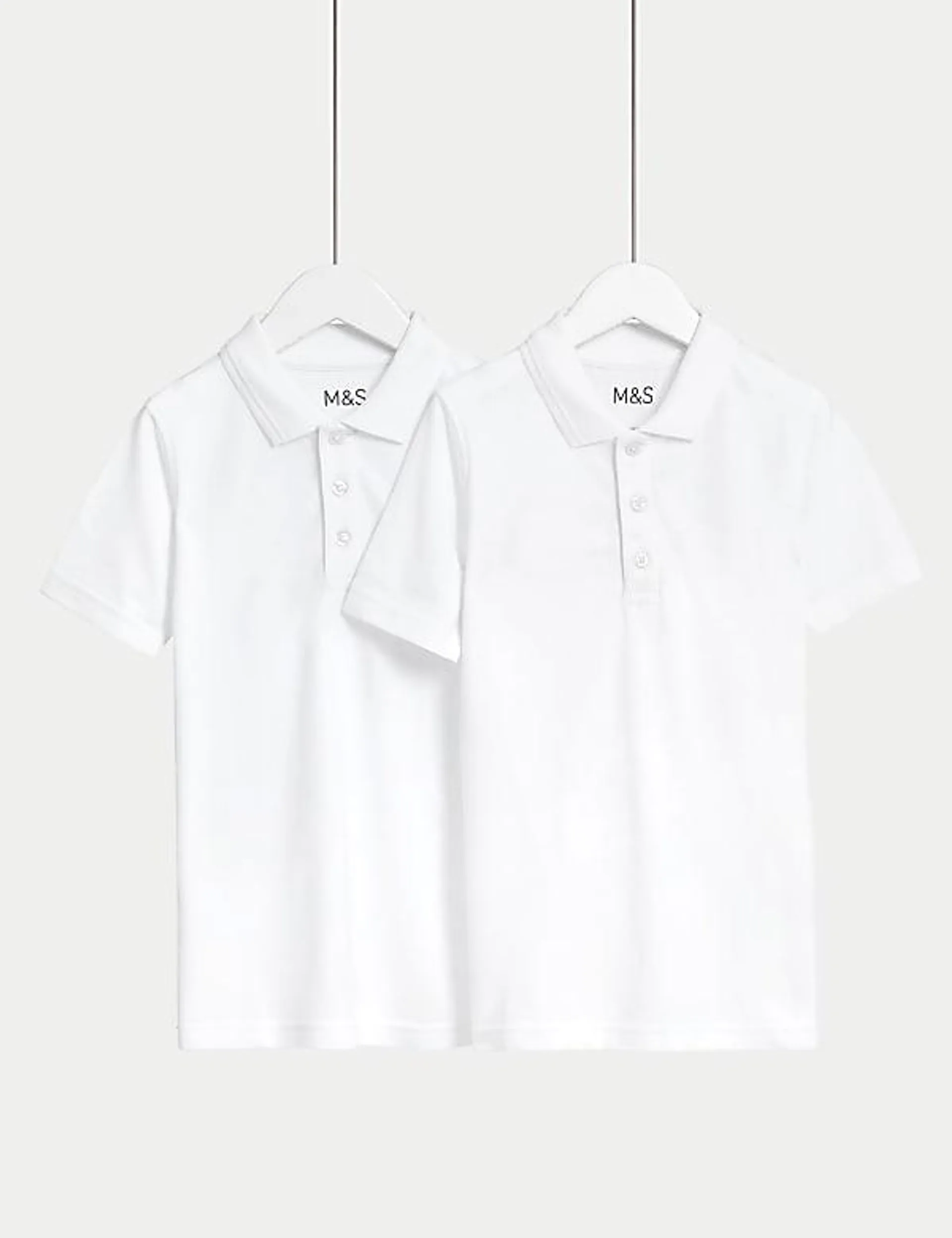 2er-Pack fleckenabweisende, schmal geschnittene Unisex-Poloshirts für die Schule (2–18 J.)