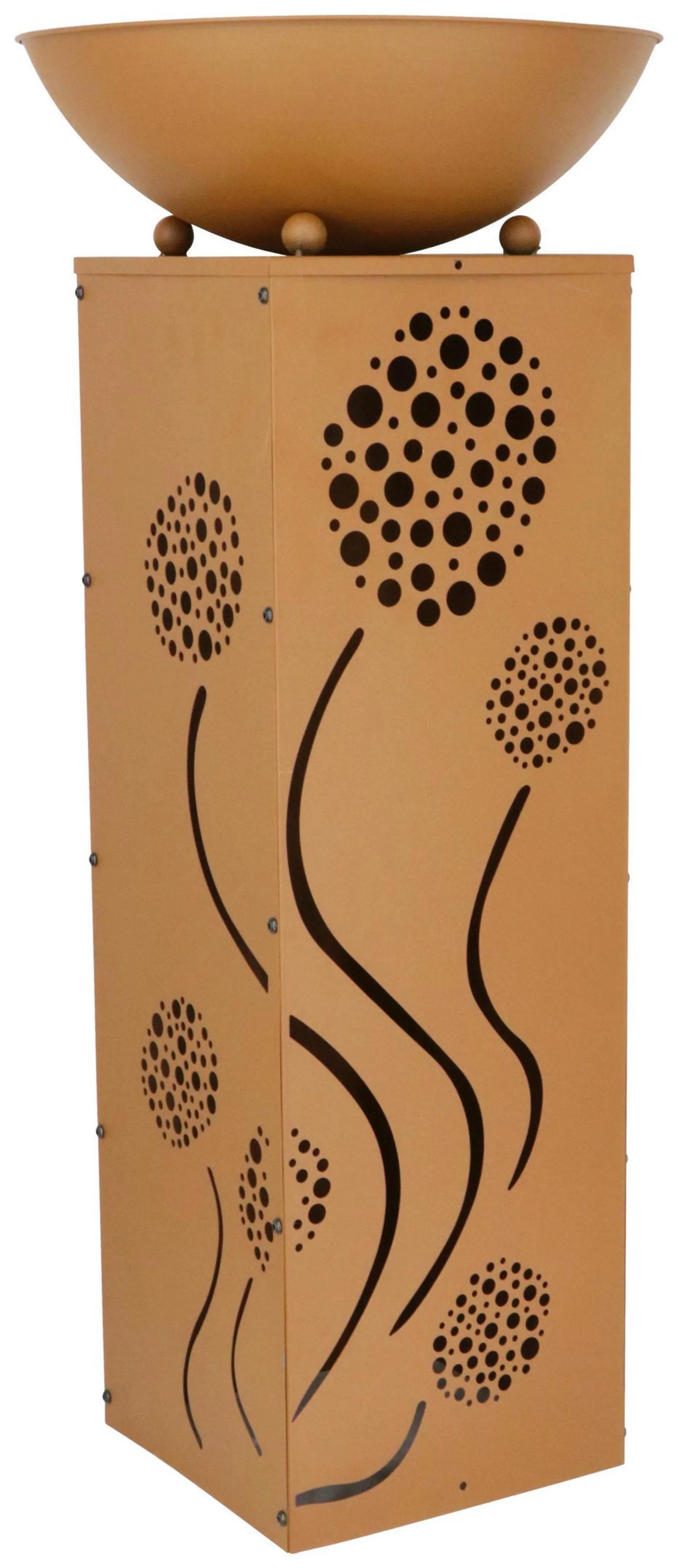 Dekosäule mit Schale Pusteblume H: 87 cm