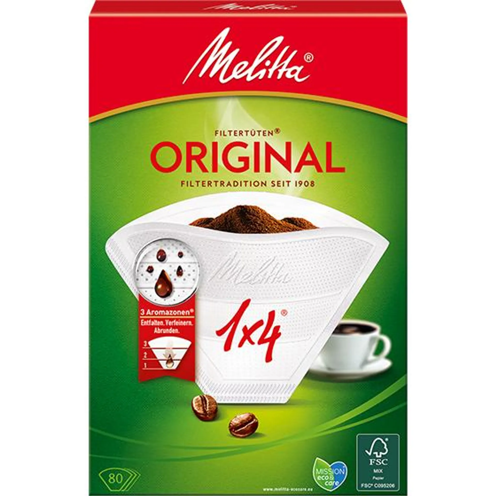 Melitta® Filtertüten® Original, 1x4®, weiß