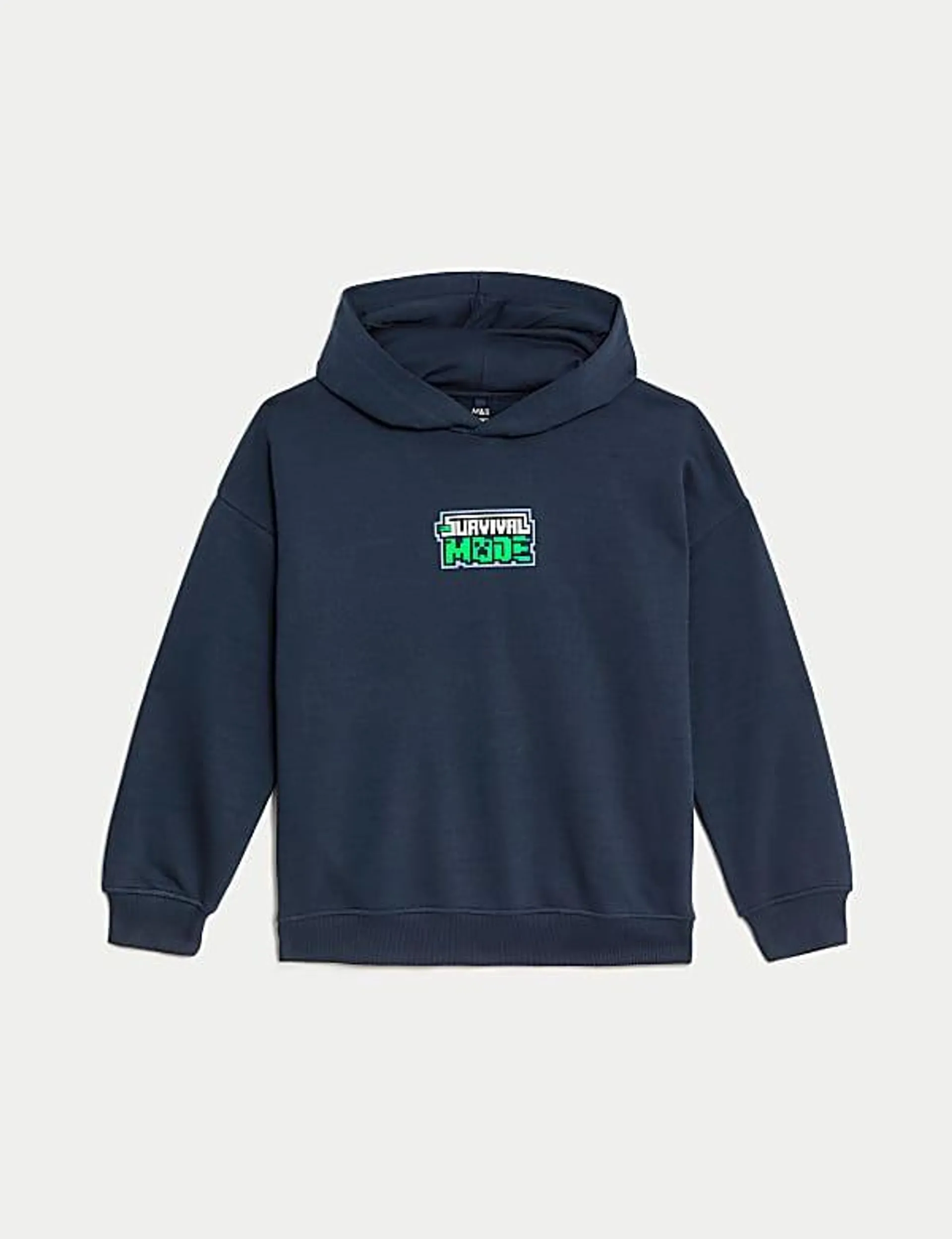 Hoodie mit hohem Baumwollanteil und Minecraft™-Motiv (6–16 Jahre)