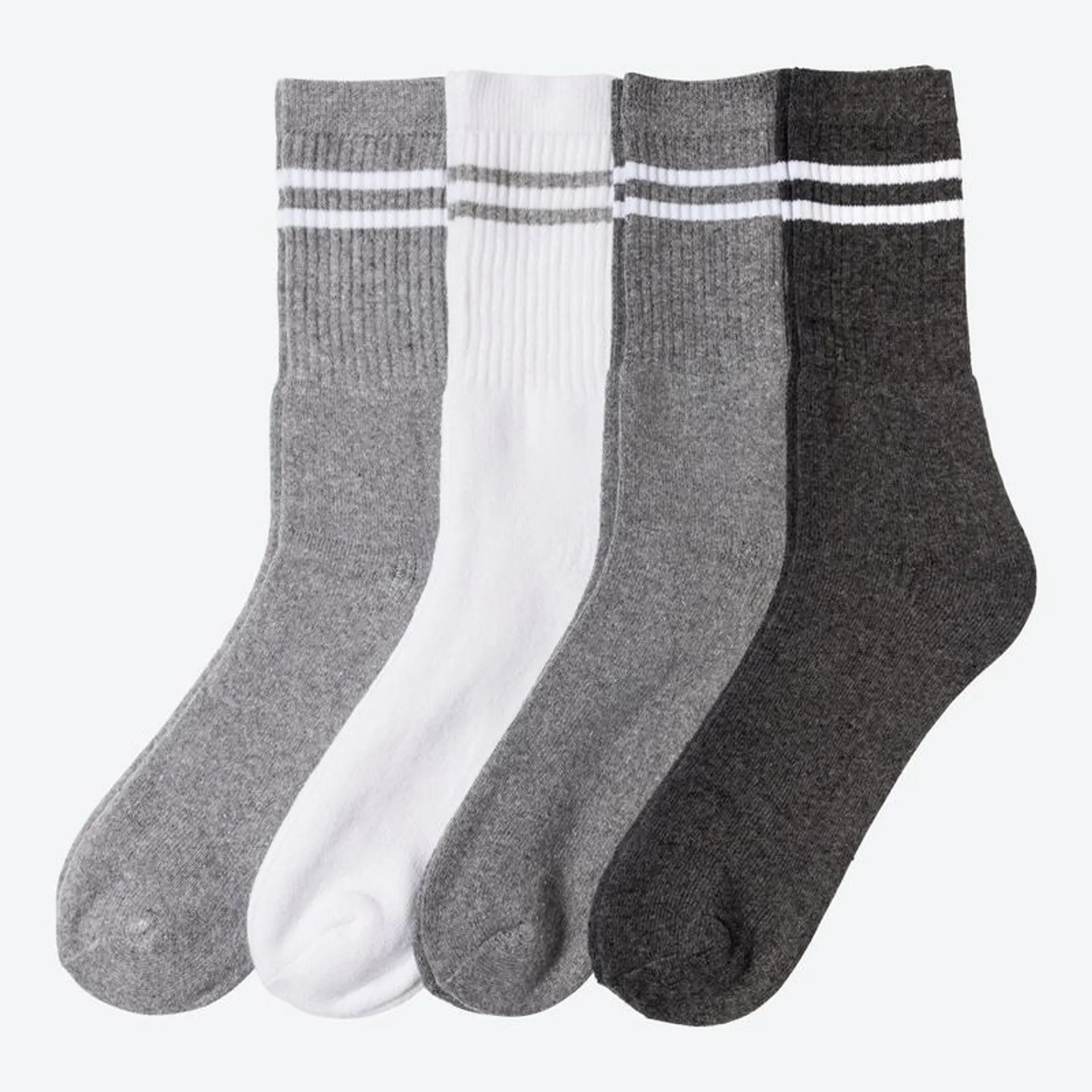 Herren-Tennis-Socken mit Streifen, 4er-Pack