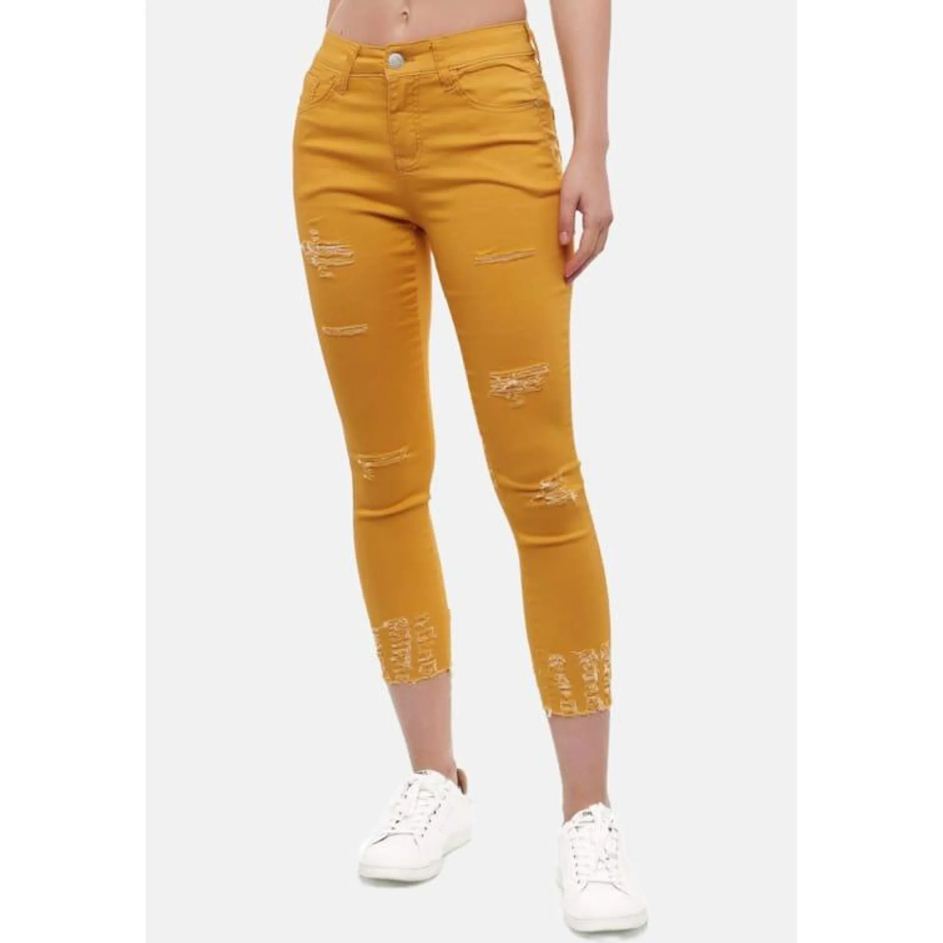 MiSS RJ Damen Denim Jeans ARNEA Stretch Treggings Destroyed Risse