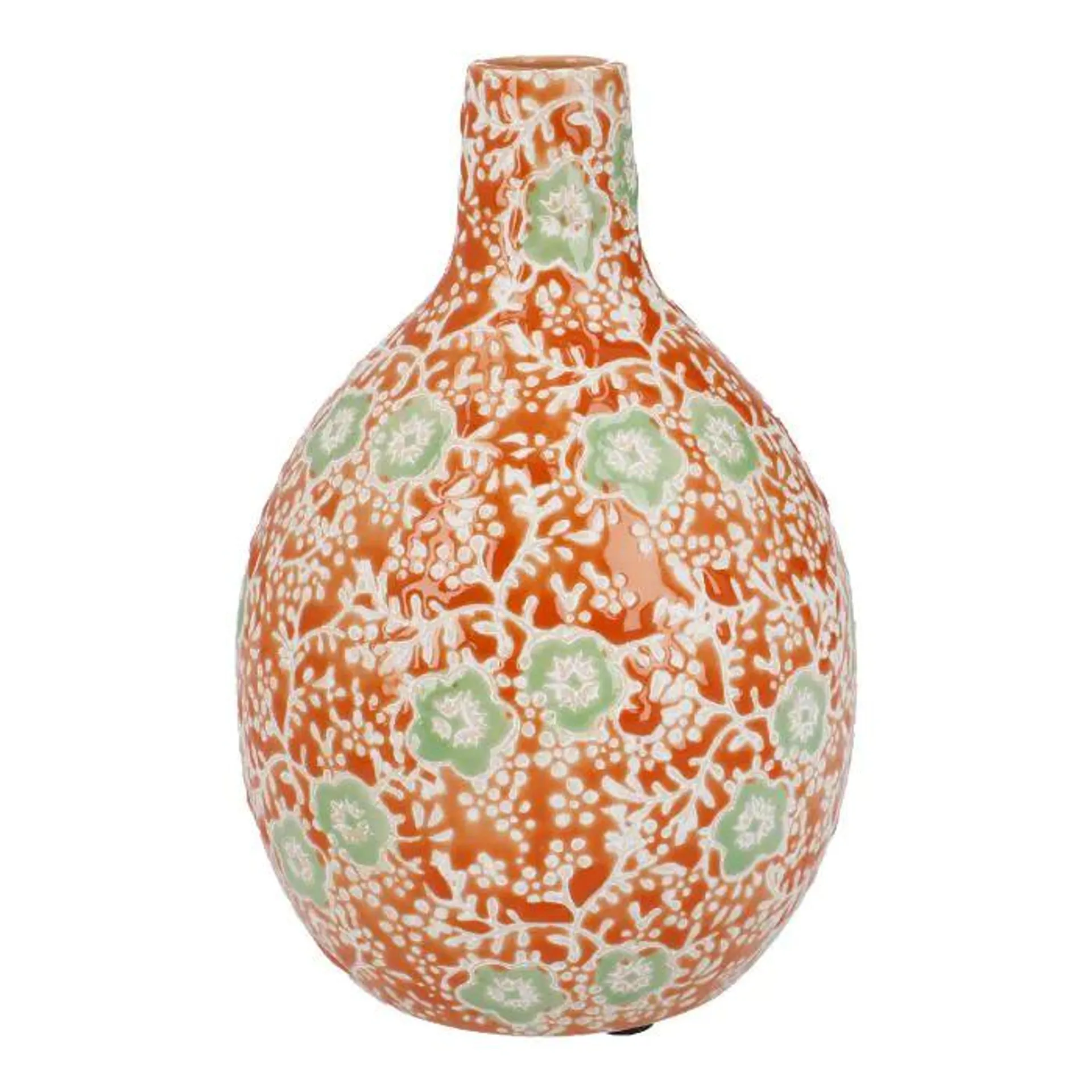 Vase Blümchen, orange, 15 cm