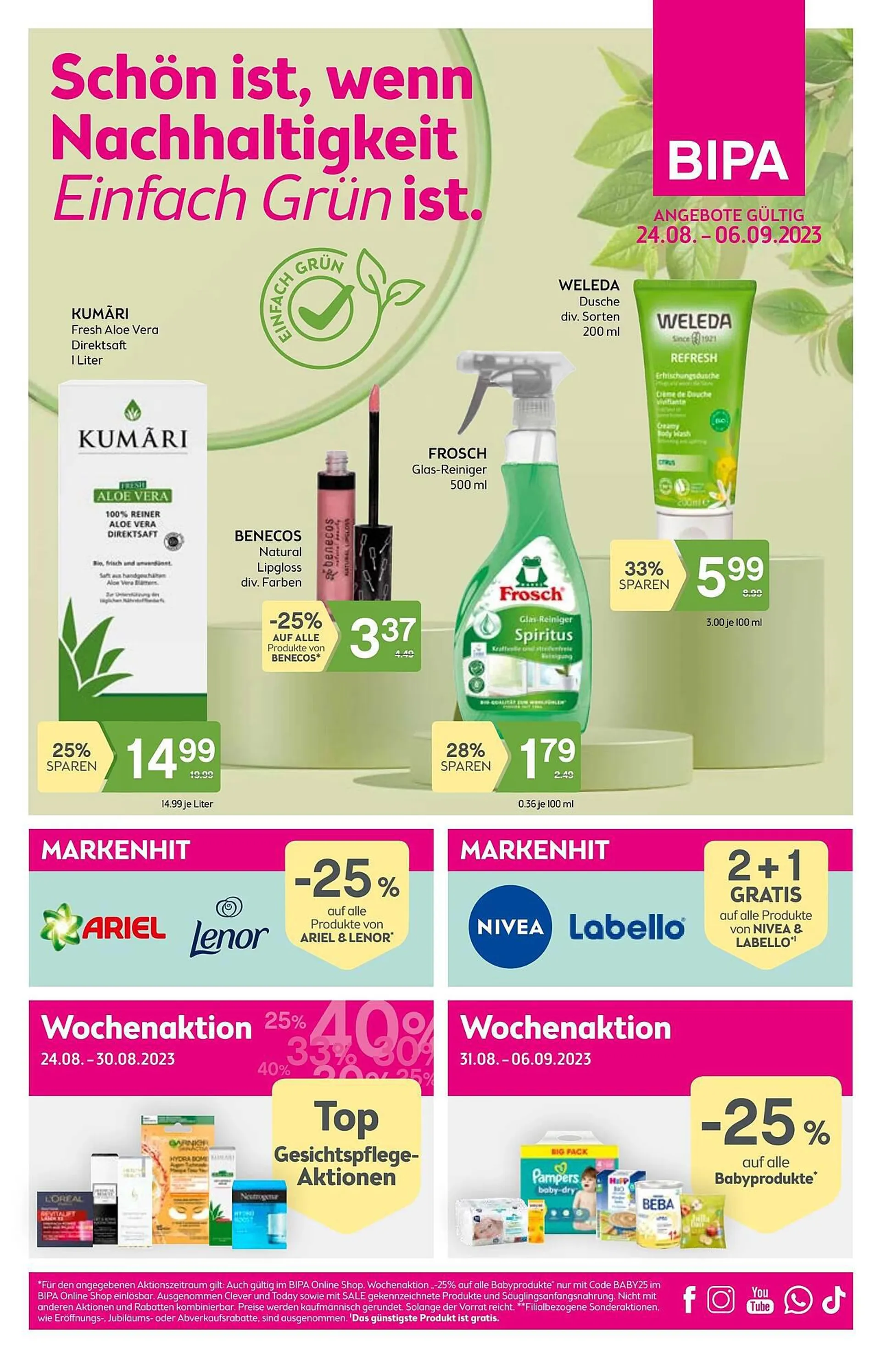 Bipa Flugblatt von 23. August bis 6. September 2023 - Flugblätt seite  1