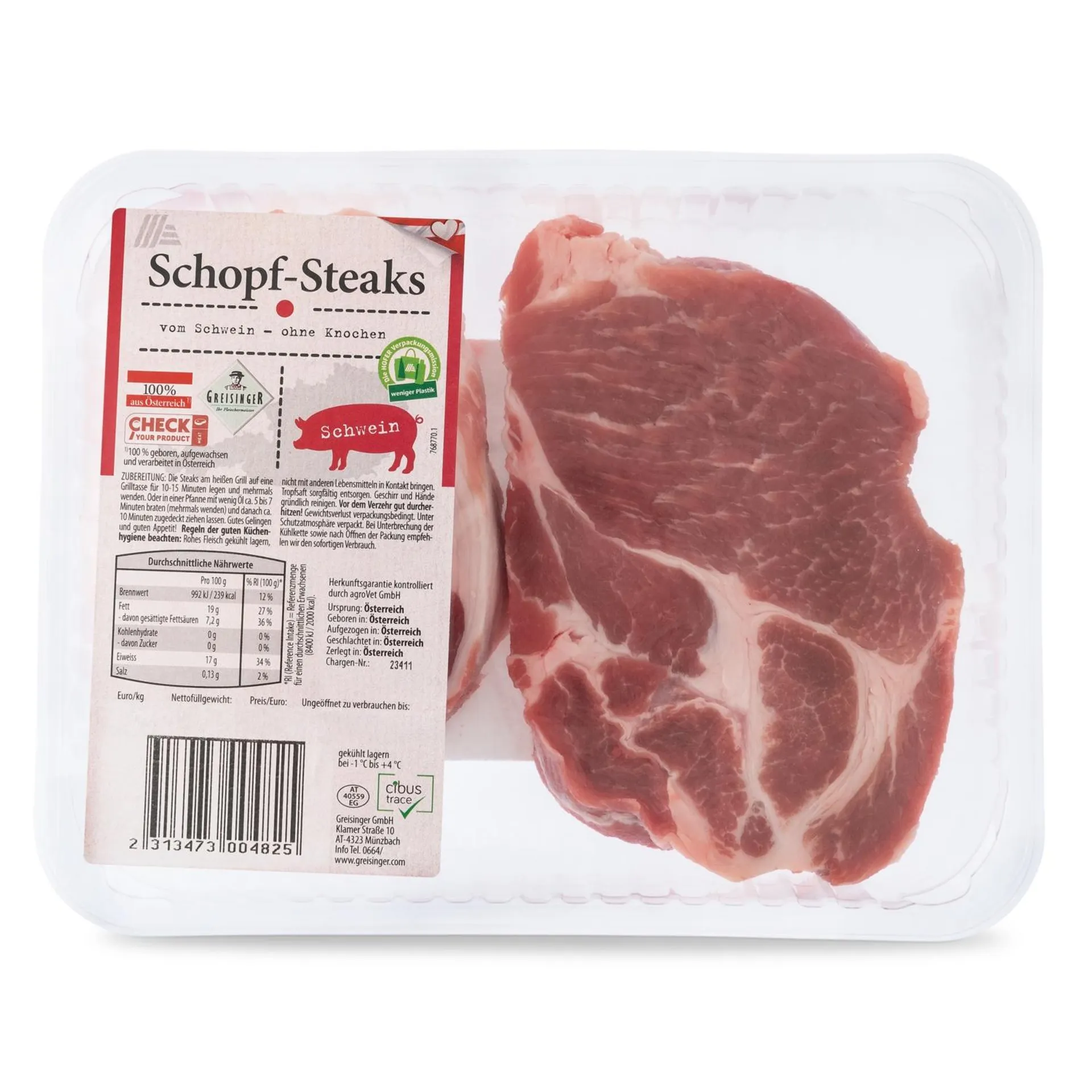 GENUSS 100% AUS ÖSTERREICH Schopfsteaks