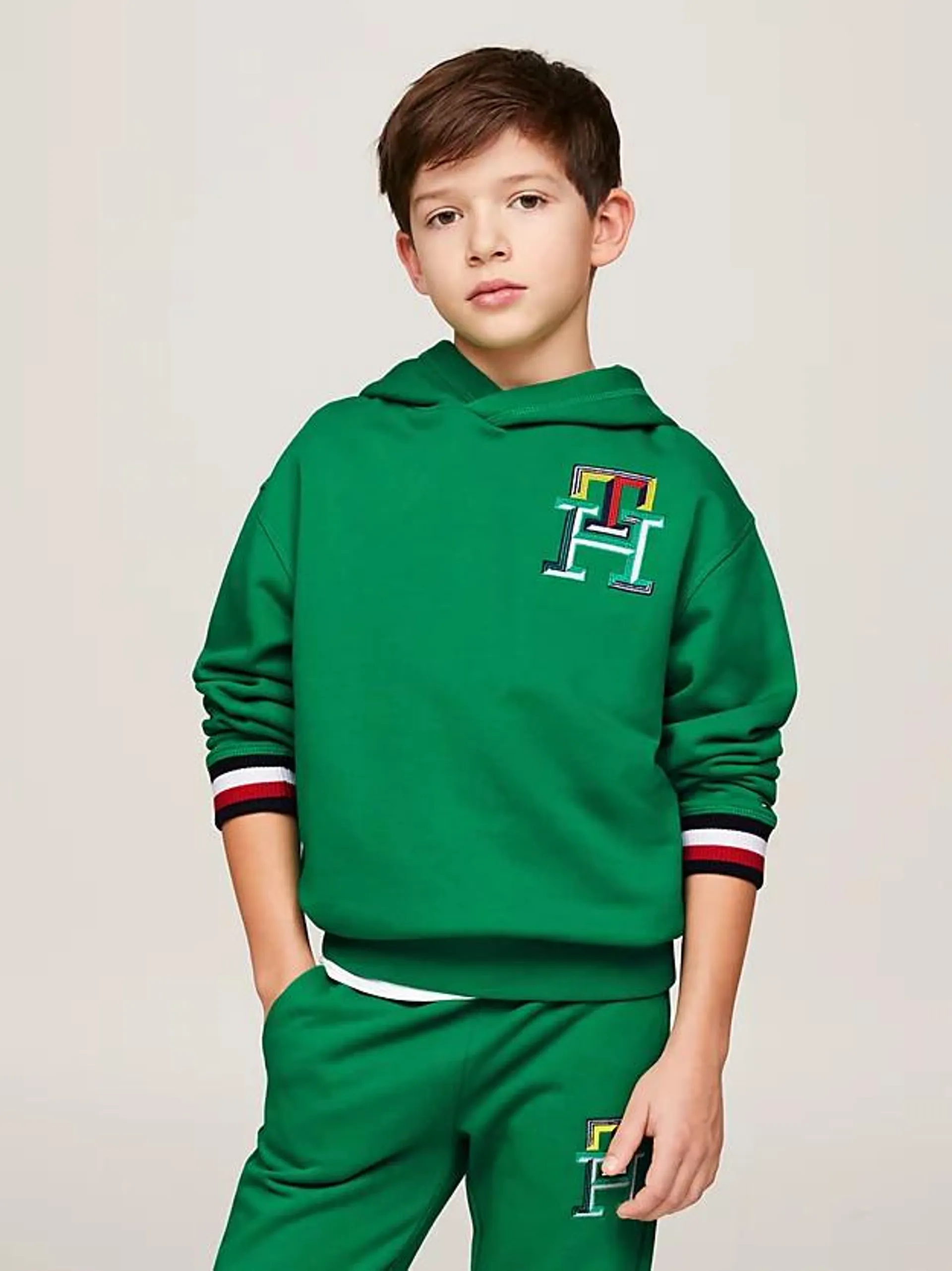 TH Monogram Hoodie mit Tommy-Bündchen