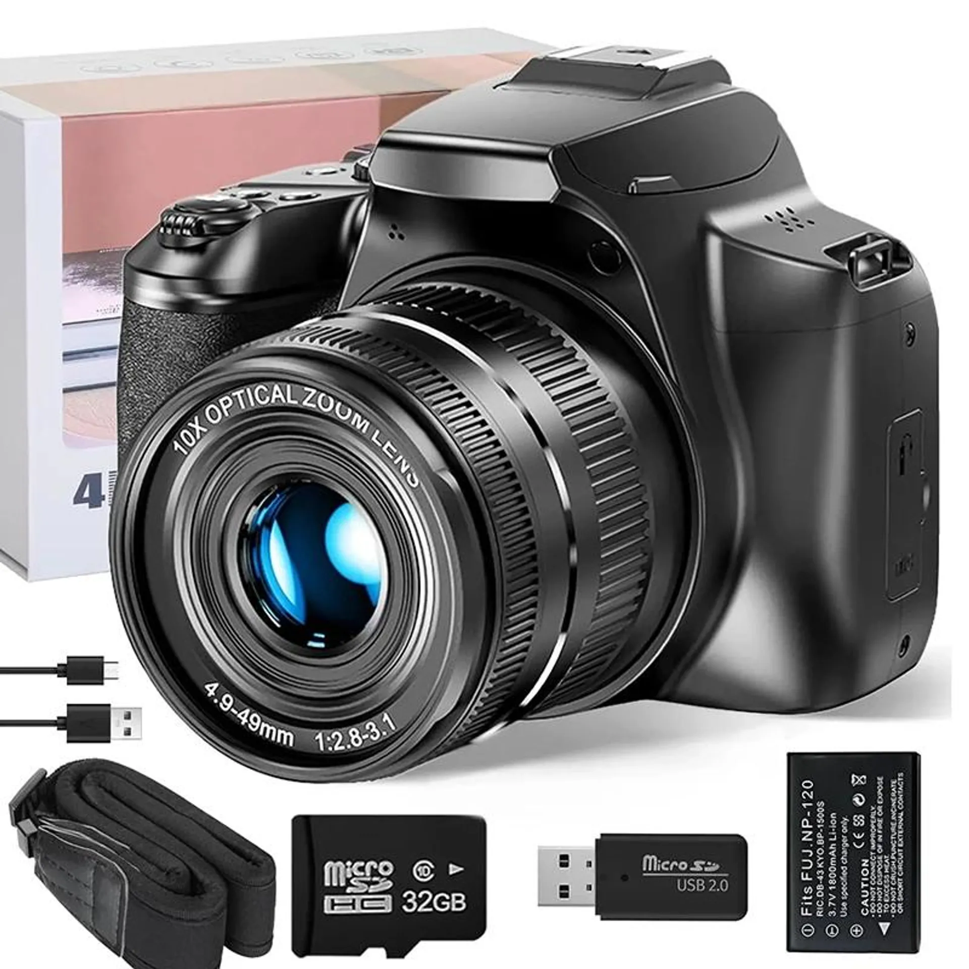 Digital SLR Camera 4K HD Video Vlog Camcorder 64MP 10X Optical Zoom Youtube Webcam DSLR Cameras For Digital Photography Camera