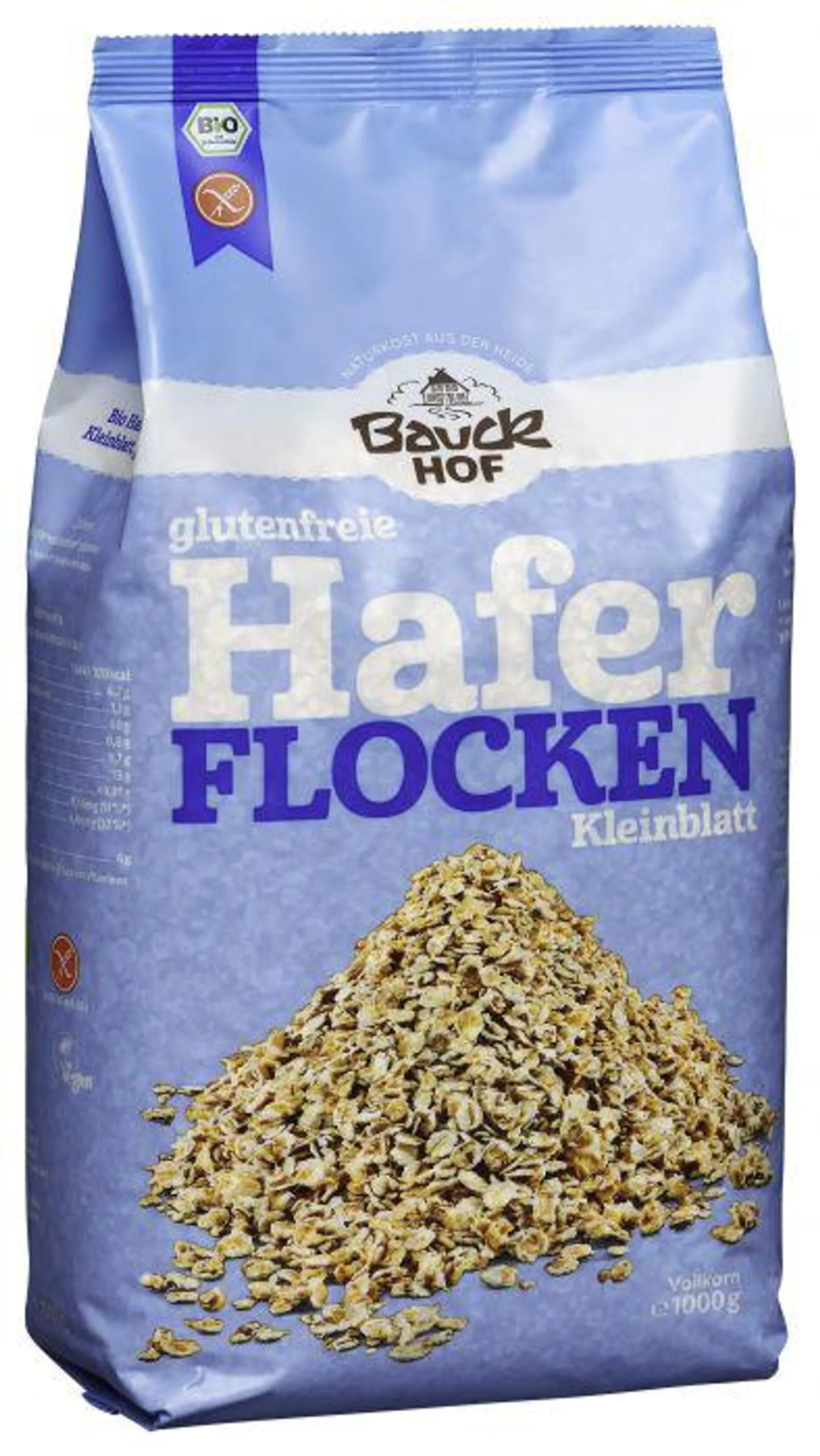 Bauckhof Haferflocken Kleinblatt glutenfrei Bio 1000g