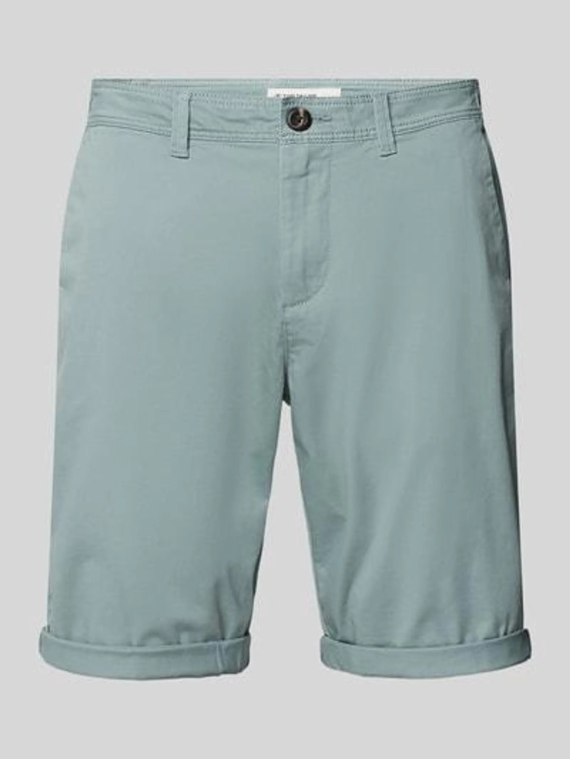 Slim Fit Chino-Shorts mit Eingrifftaschen in hellgruen