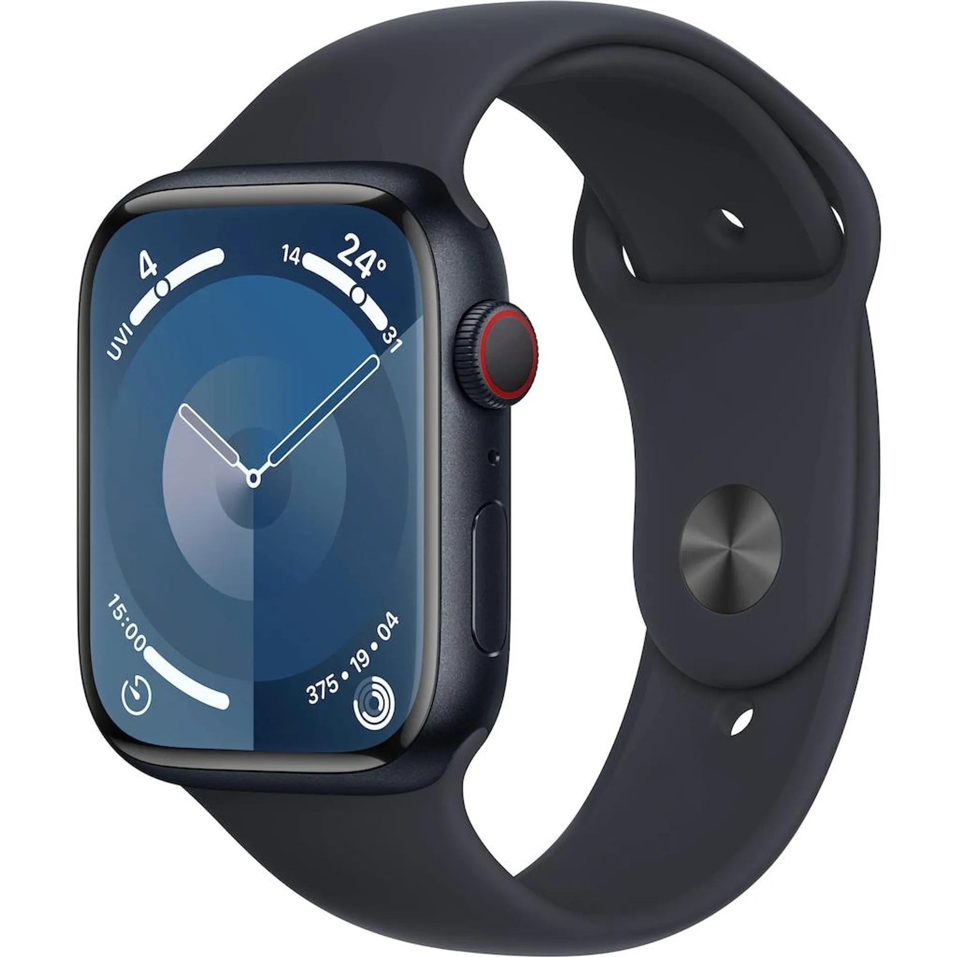 Apple Smartwatch »Watch Series 9 GPS + Cellular 45mm Aluminium M/L«, (Watch OS 10 Sport Band)