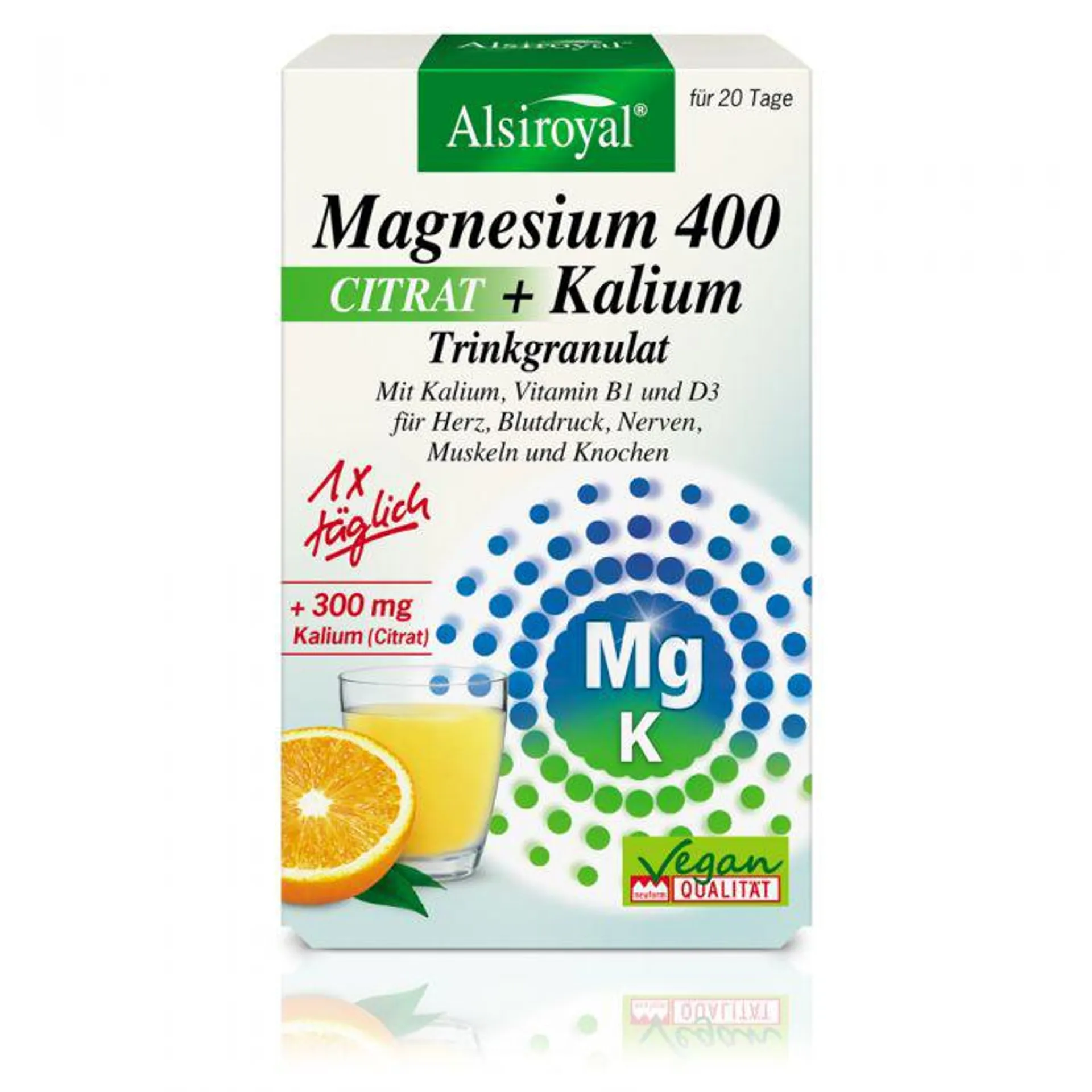 Alsiroyal Magnesium 400 CITRAT + Kalium Trinkgranulat 20St