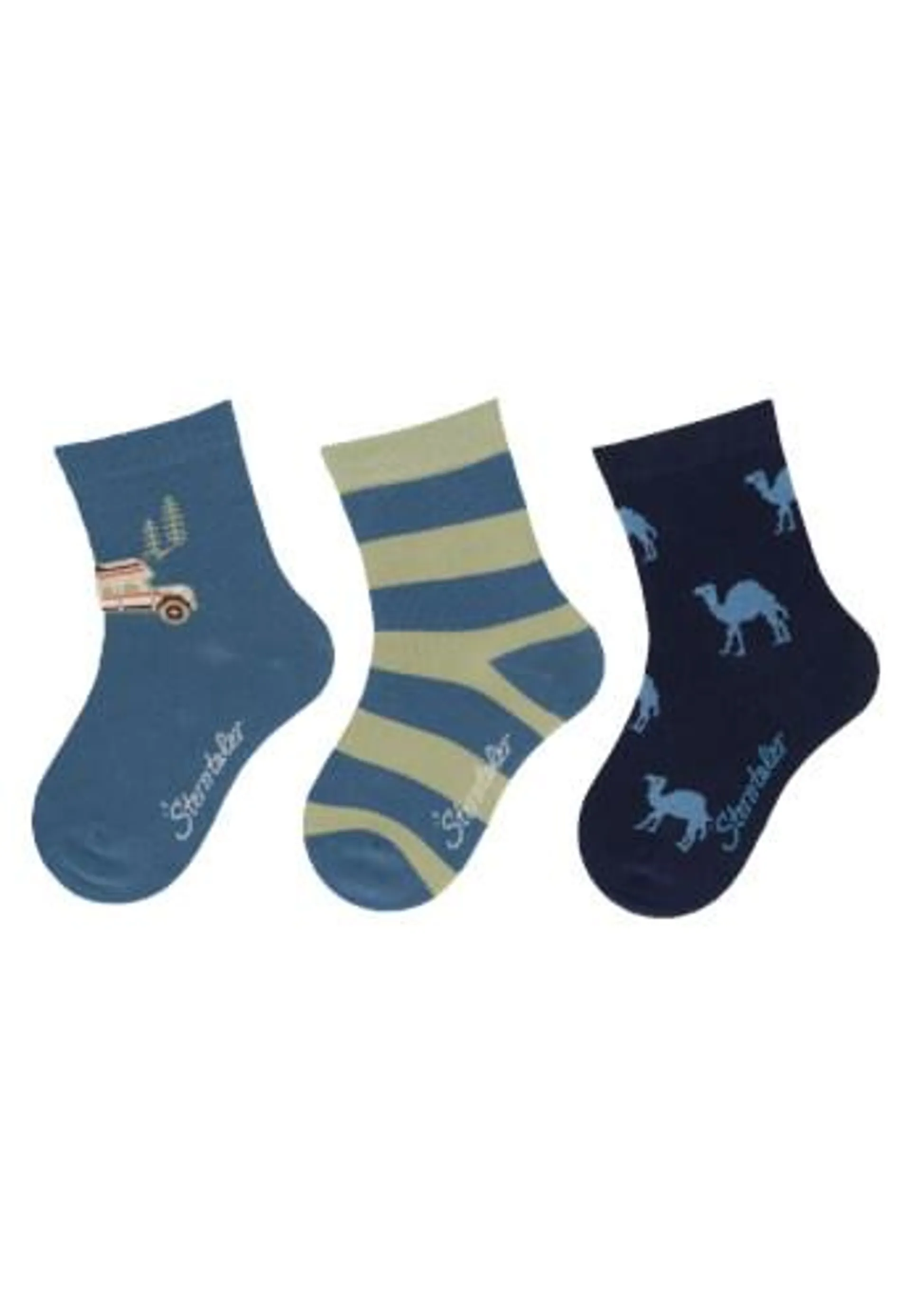 Sterntaler Socken 3er-Pack Camping, mittelblau, Gr. 22