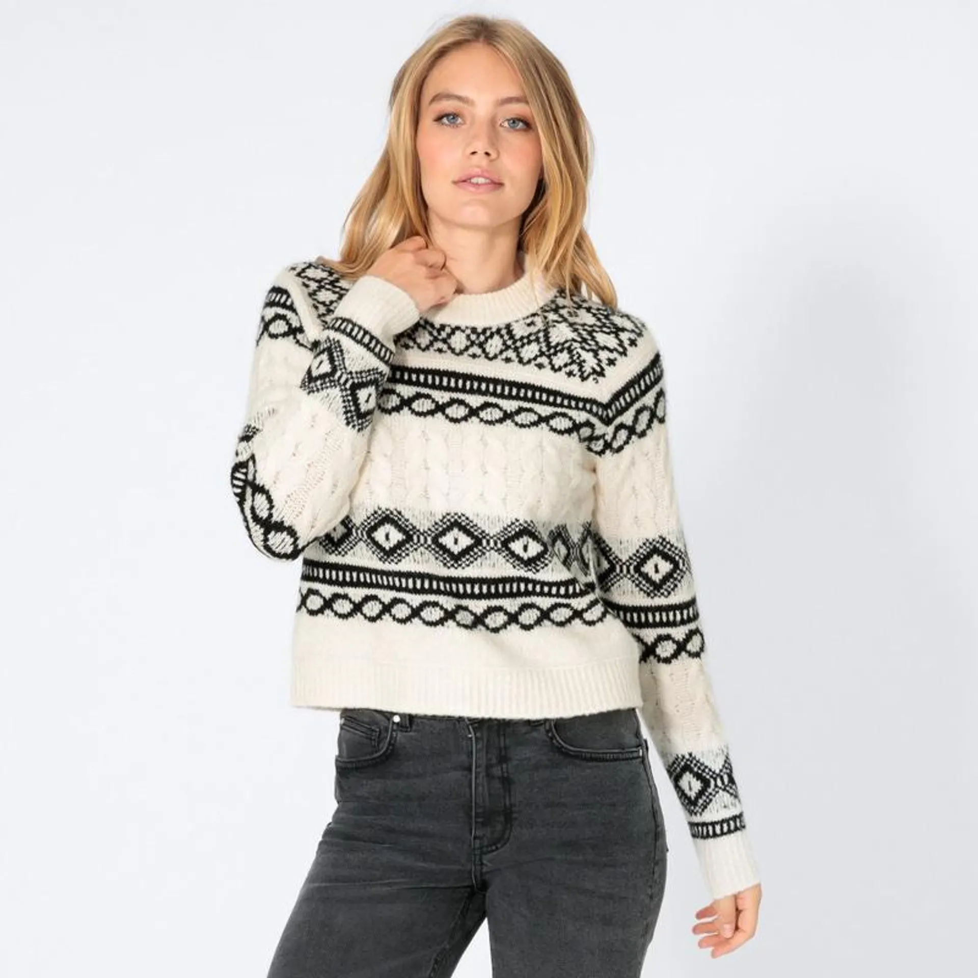 Damen-Pullover mit Norweger-Muster