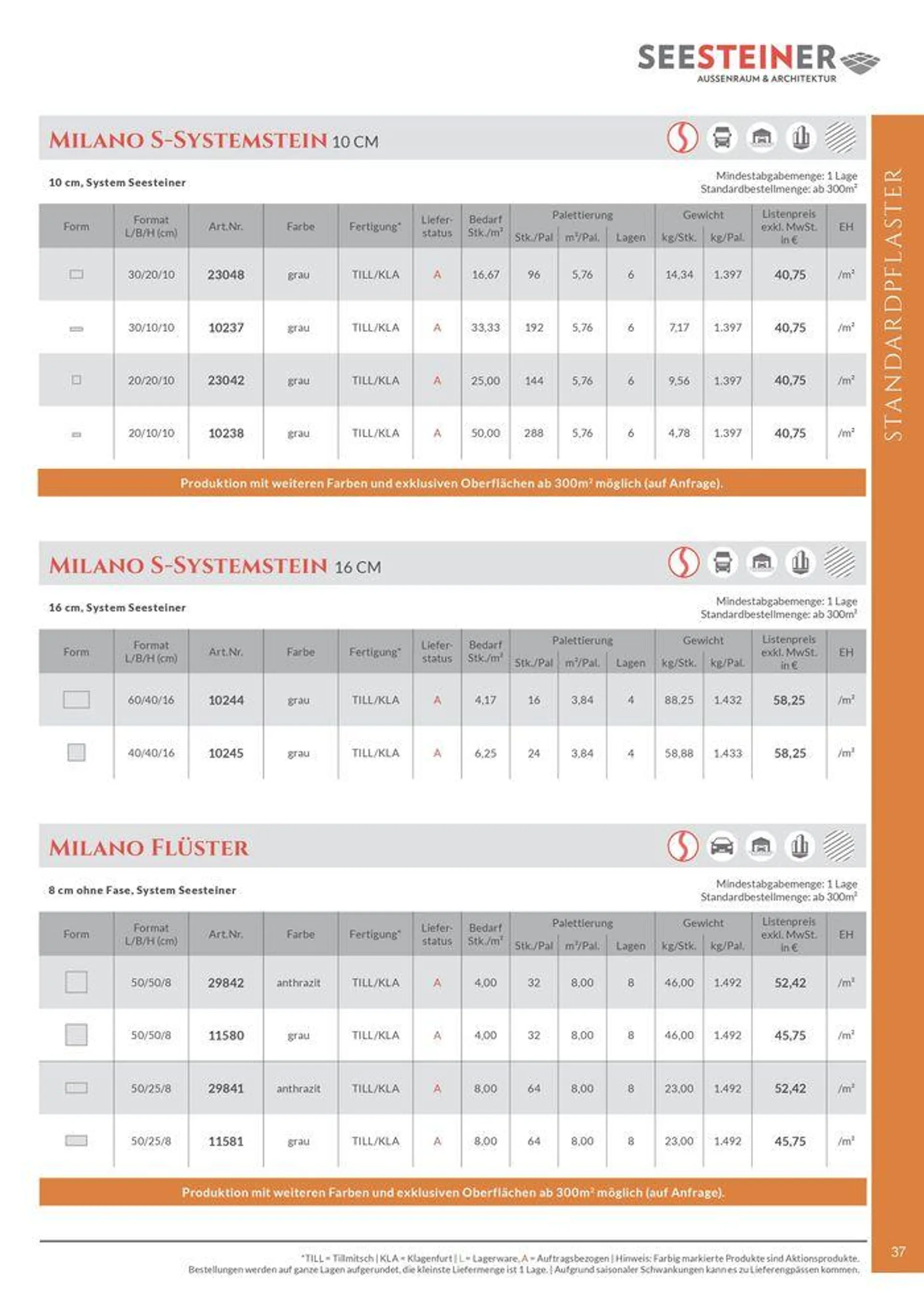 Preis Liste 2024 von 31. Mai bis 31. Dezember 2024 - Flugblätt seite  39