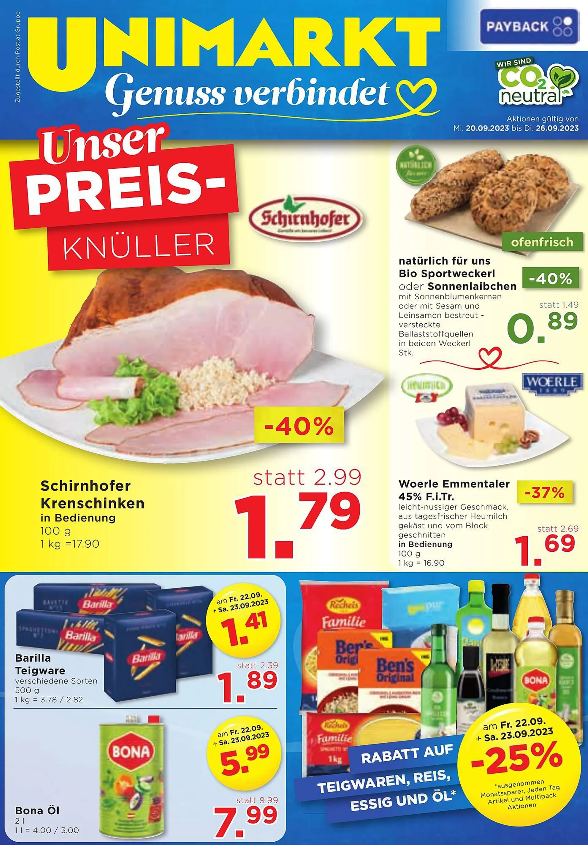 Unimarkt Flugblatt von 20. September bis 26. September 2023 - Flugblätt seite  3