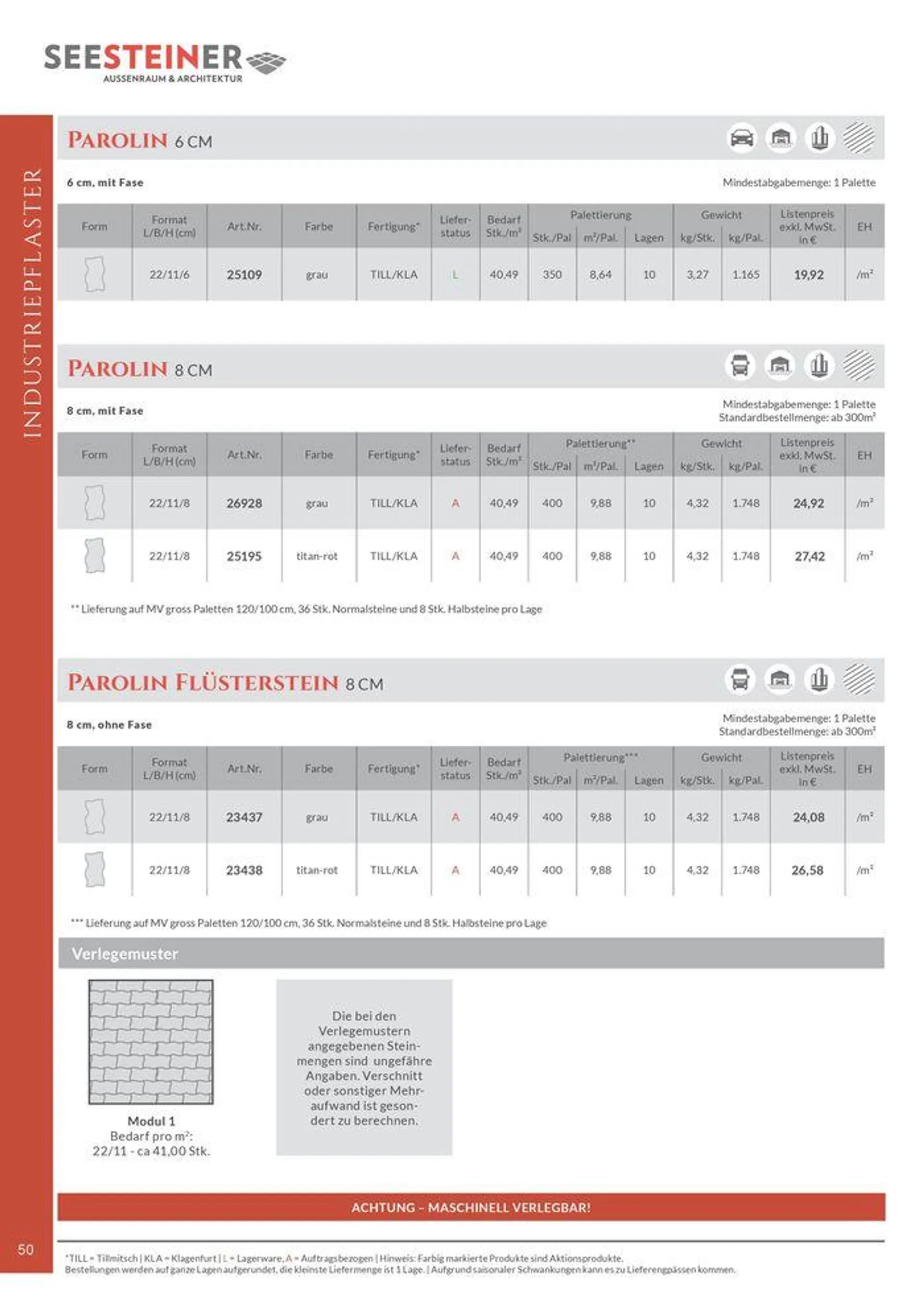 Preis Liste 2024 von 31. Mai bis 31. Dezember 2024 - Flugblätt seite  52