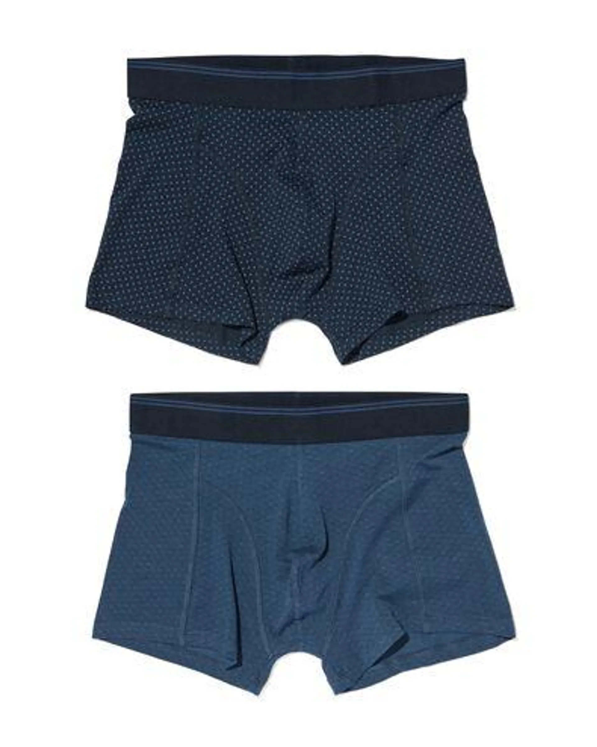 korte heren boxers met bamboe long lasting - 2 stuks blauw