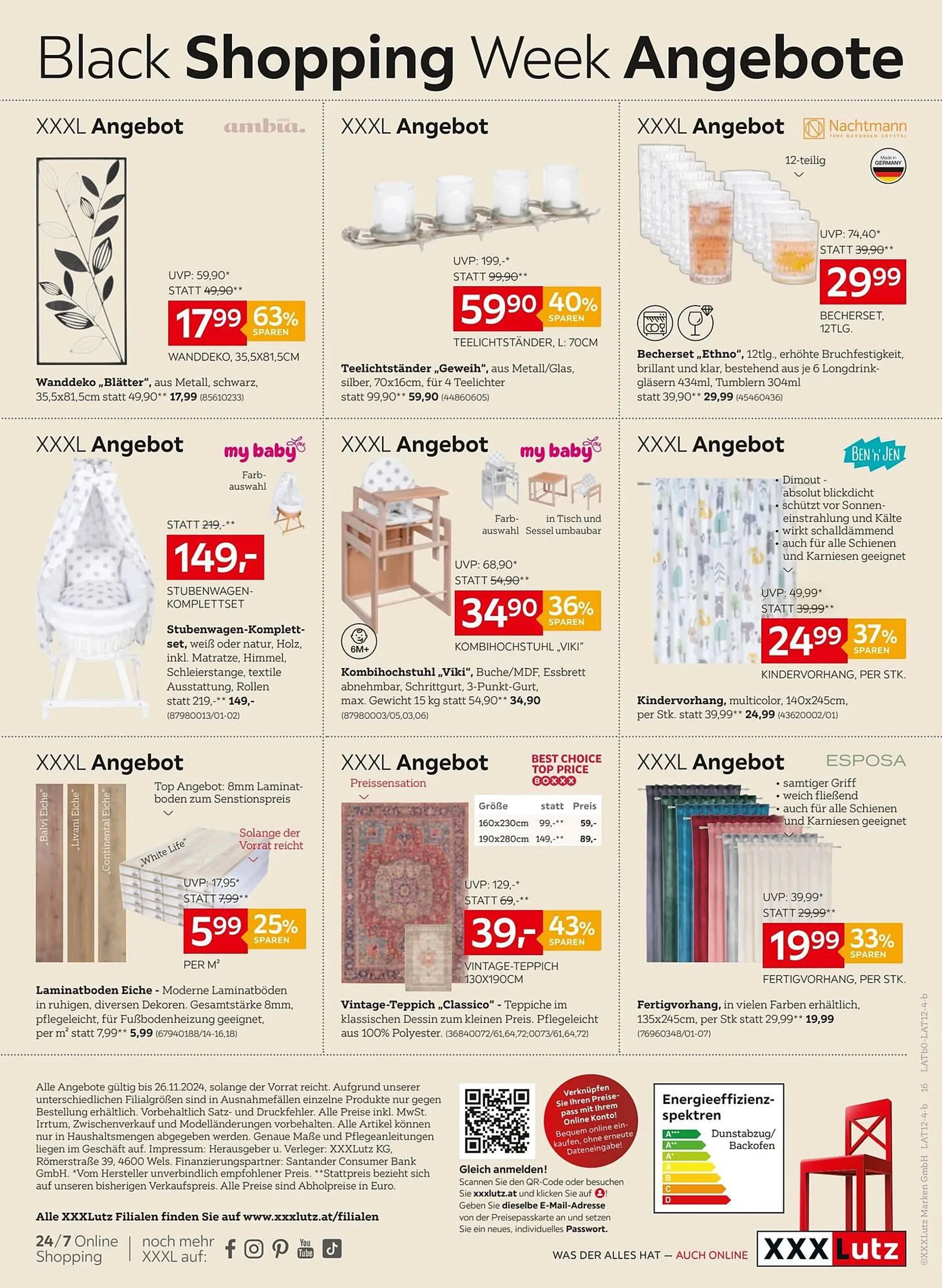 XXXLutz Flugblatt von 20. November bis 2. Dezember 2024 - Flugblätt seite  16