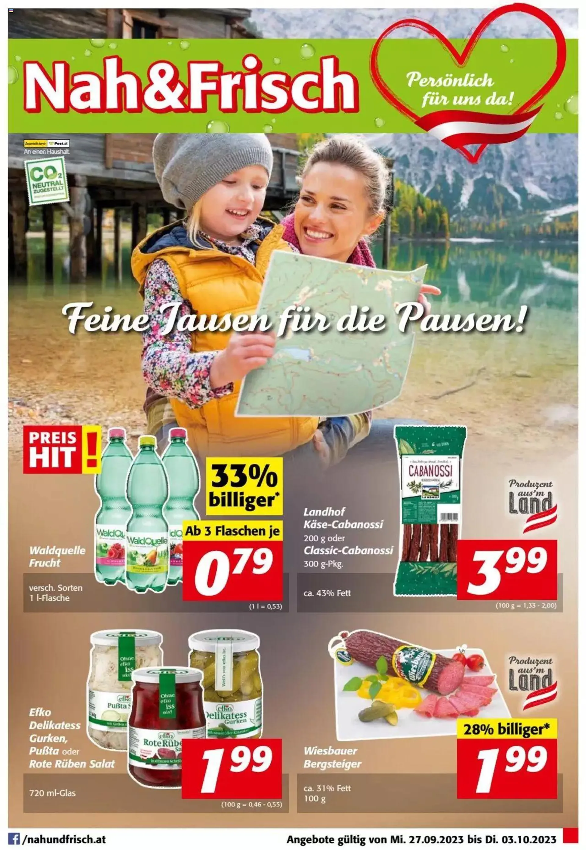 Nah und Frisch Flugblatt von 27. September bis 3. Oktober 2023 - Flugblätt seite  1