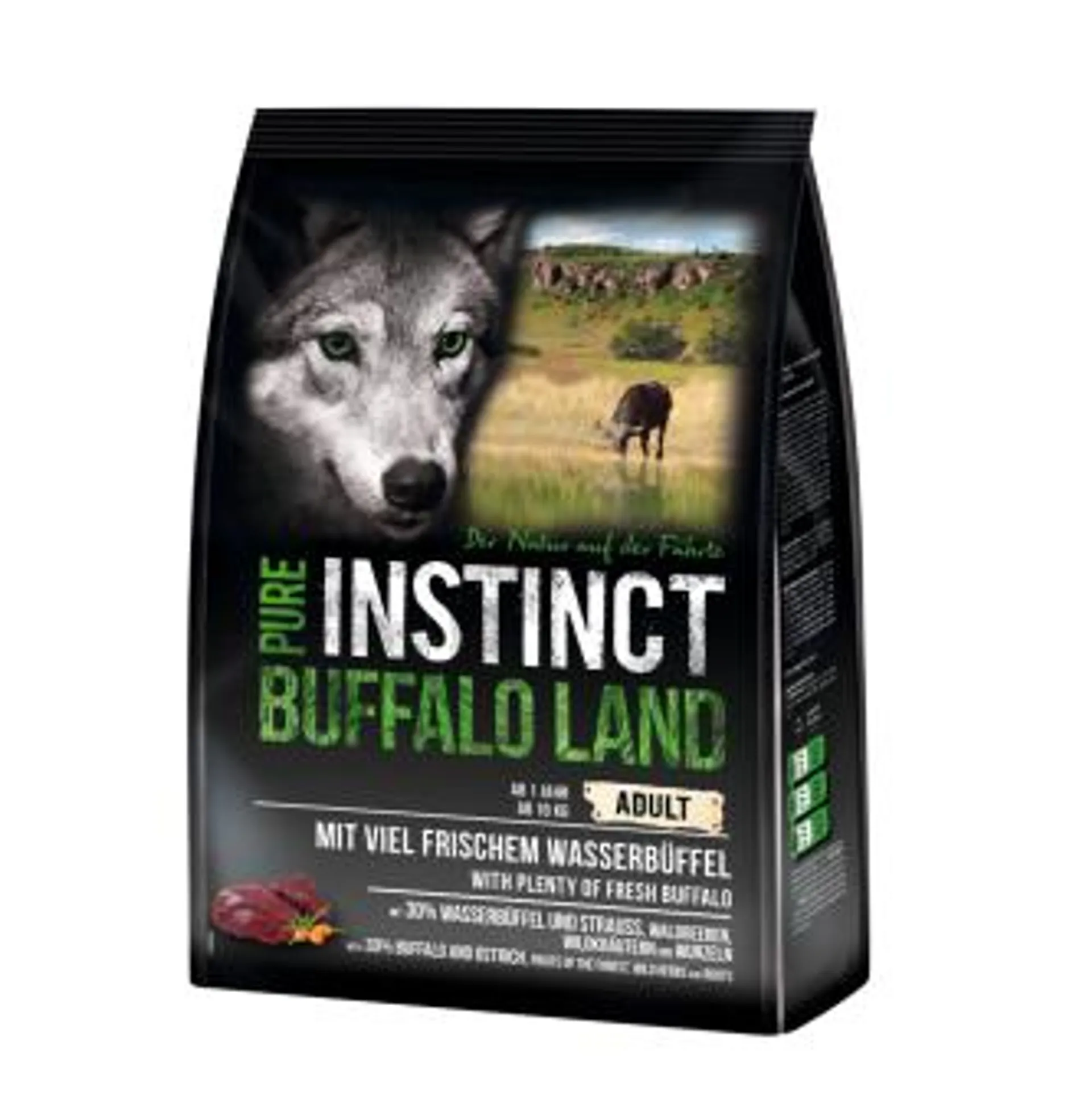 PURE INSTINCT PROTEIN CARE Buffalo Land 1kg mit Büffel und Strauß