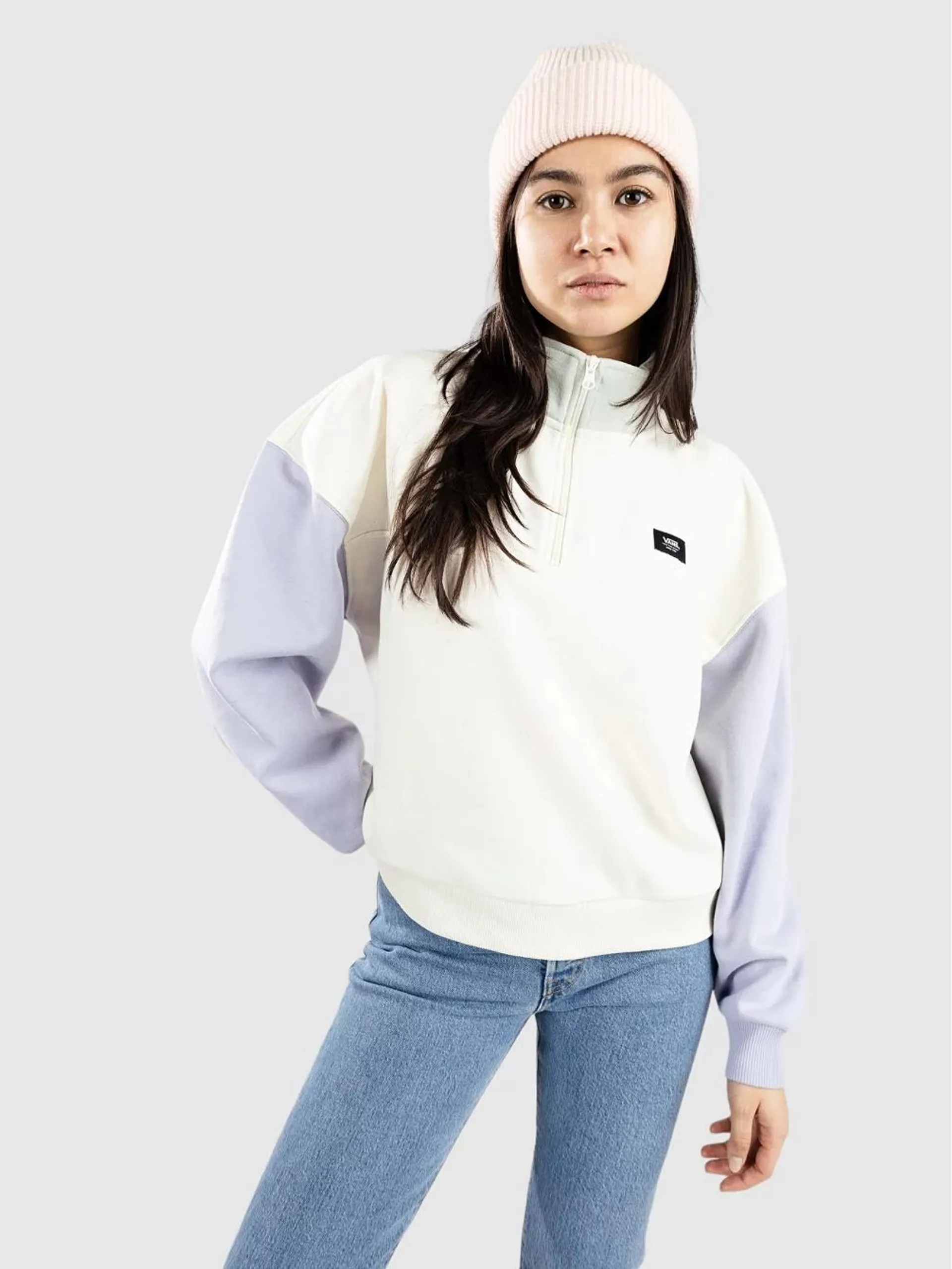 Colorblock Half Zip Mock Sweatjacke