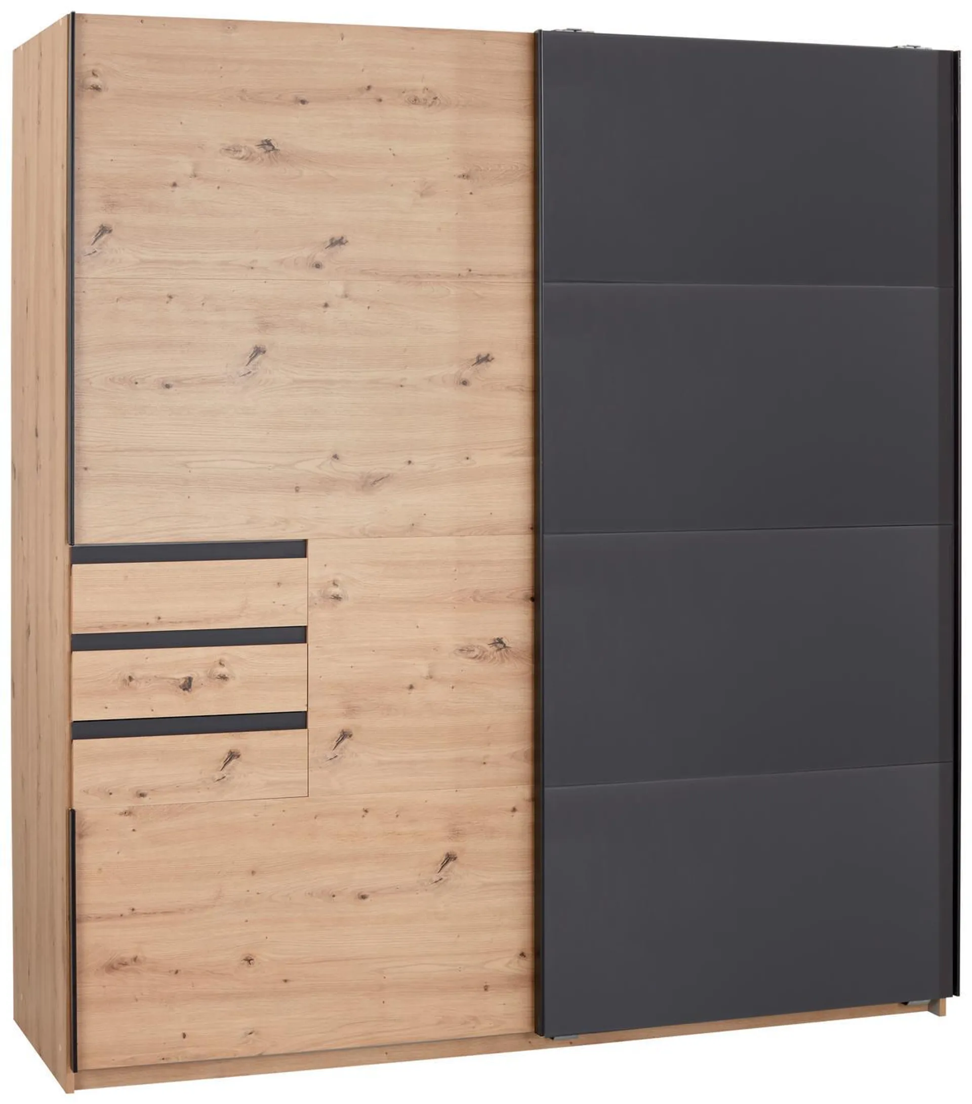 Schwebetürenschrank mit Laden 180 cm Oldenburg, Eiche Dekor