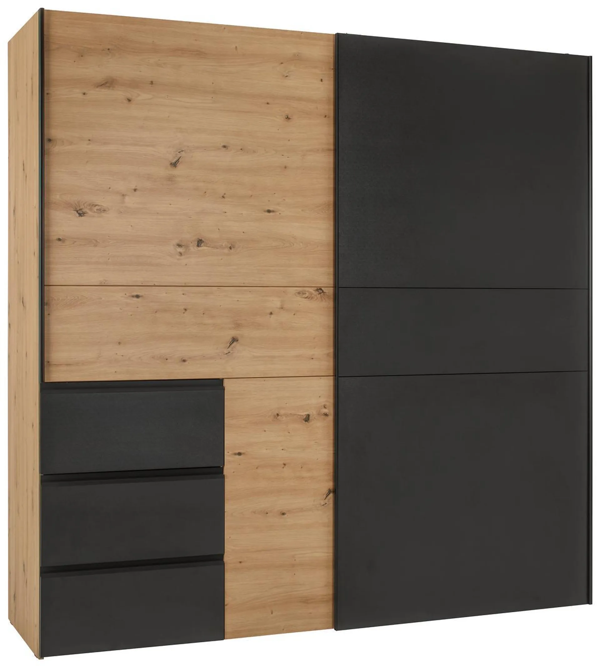 Schwebetürenschrank Racer Schwarz ca. 200,1x200,5x61,2cm