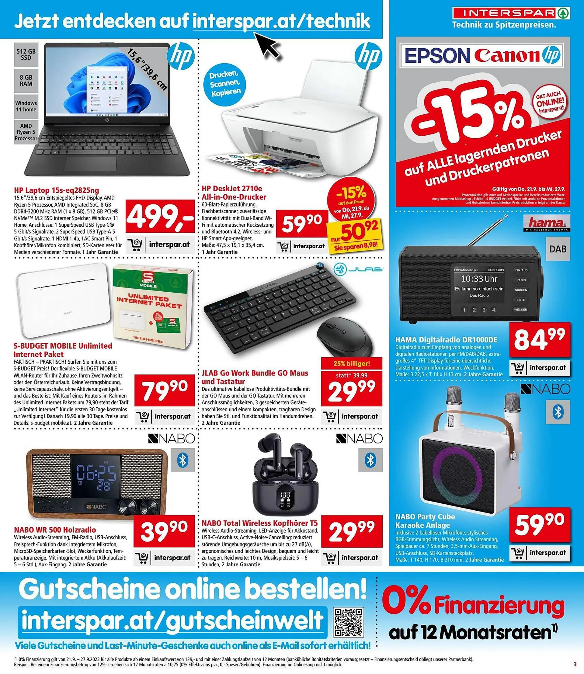 Interspar Flugblatt von 21. September bis 11. Oktober 2023 - Flugblätt seite  3