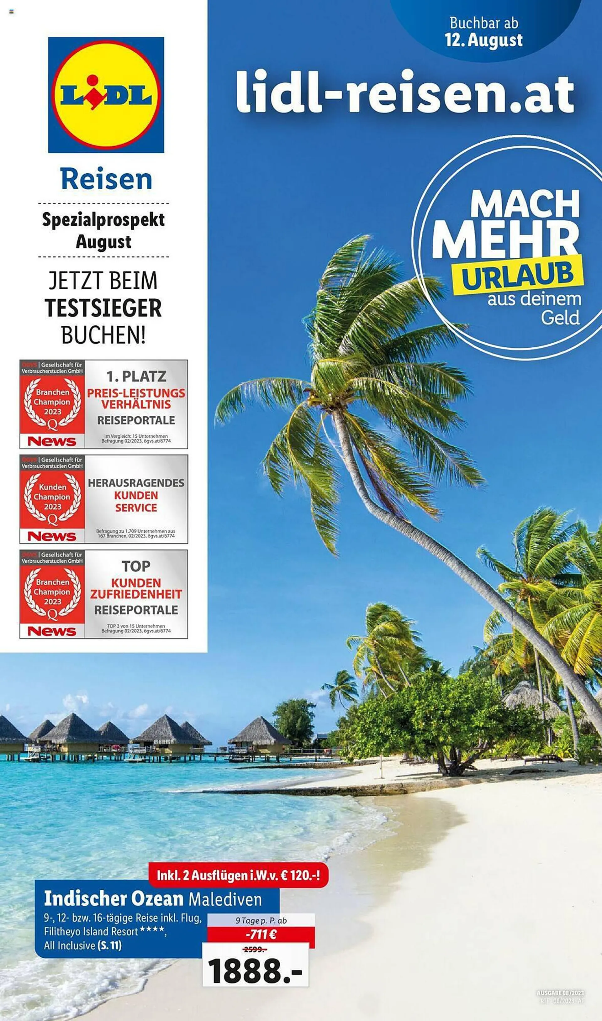 Lidl Flugblatt von 12. August bis 15. September 2023 - Flugblätt seite  1