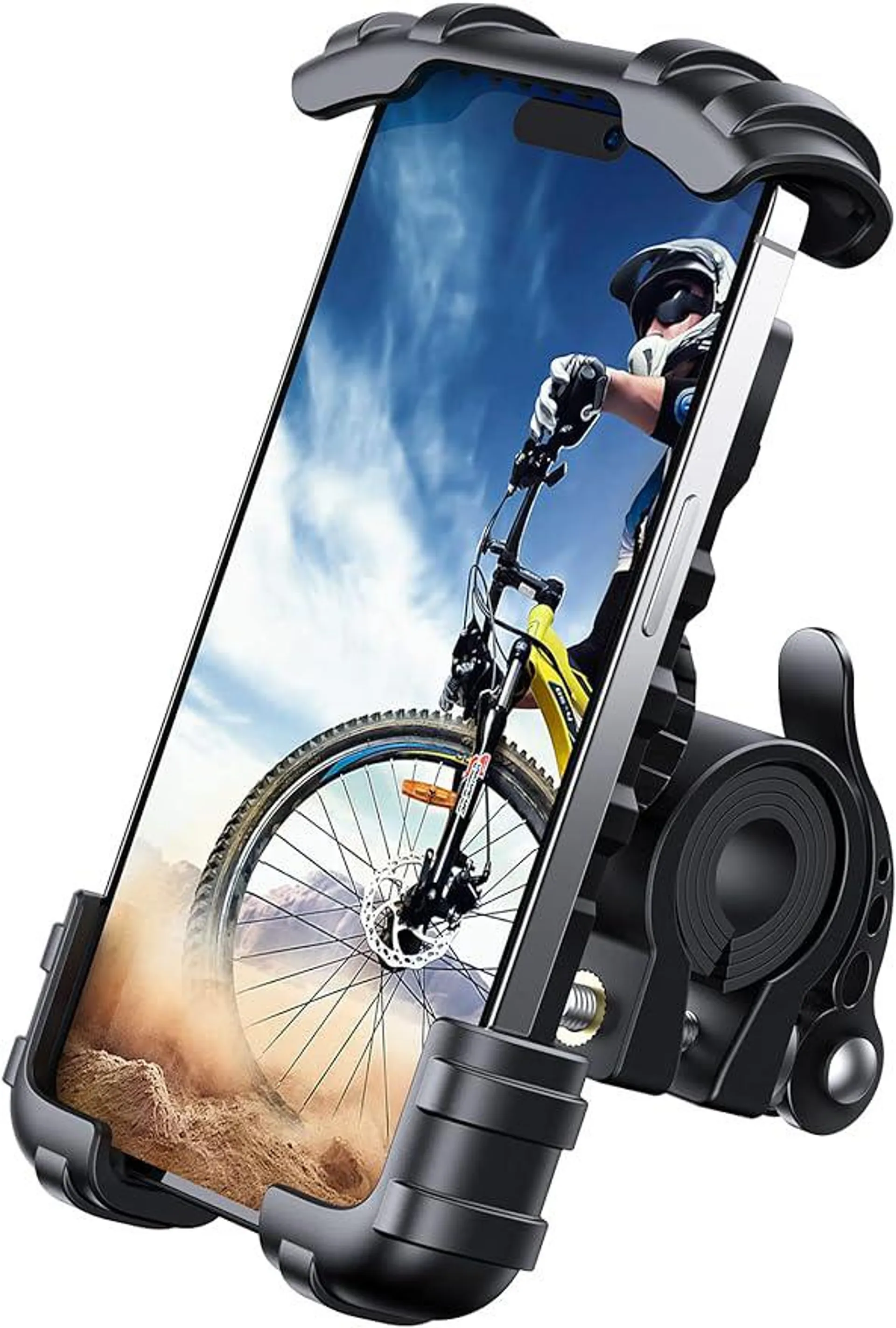 Lamicall Handyhalterung Fahrrad, Handyhalter Motorrad - Universal 360° Fahrrad Halter für iPhone 15/14 Pro Max Plus, SE, 13/12 Pro Max Mini, 11 Pro Max, Xs, XR, X, 8, 7, Samsung S23 S22, Smartphone