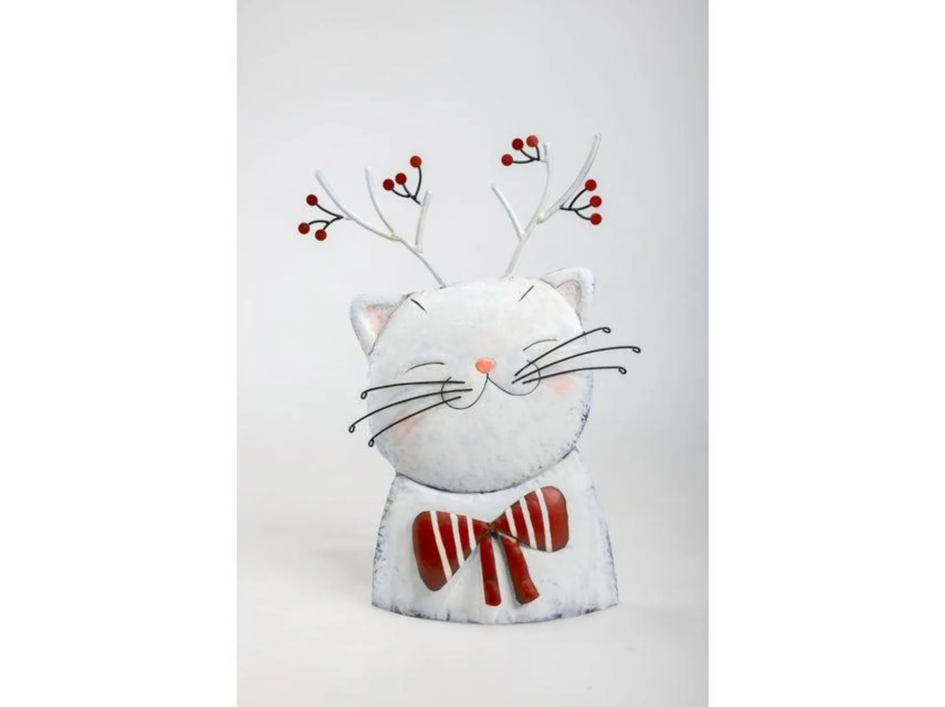 Katze mit rotem Schal "Tradition" - 41/60/12 cm