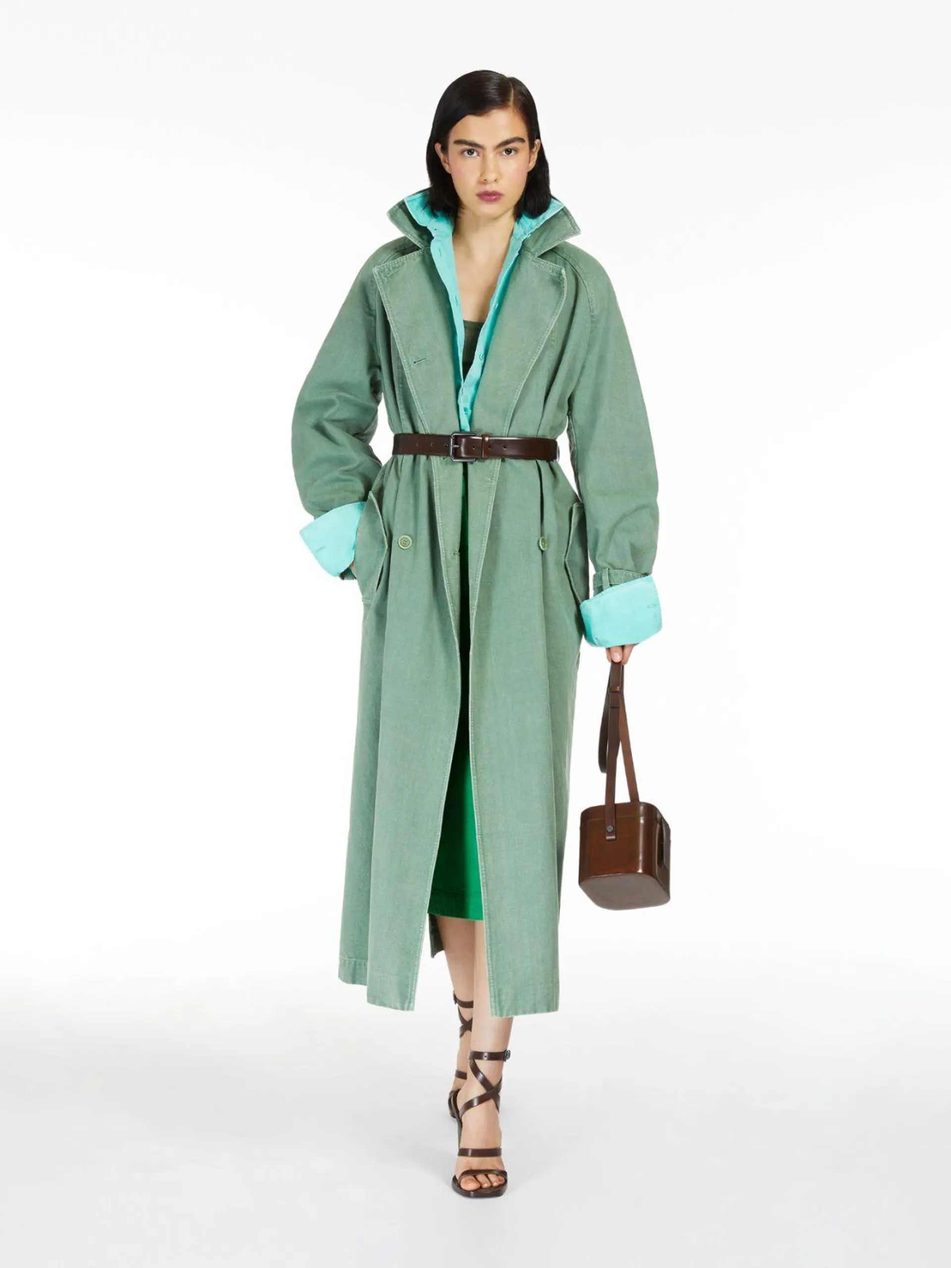 Oversize-Trenchcoat aus Canvas