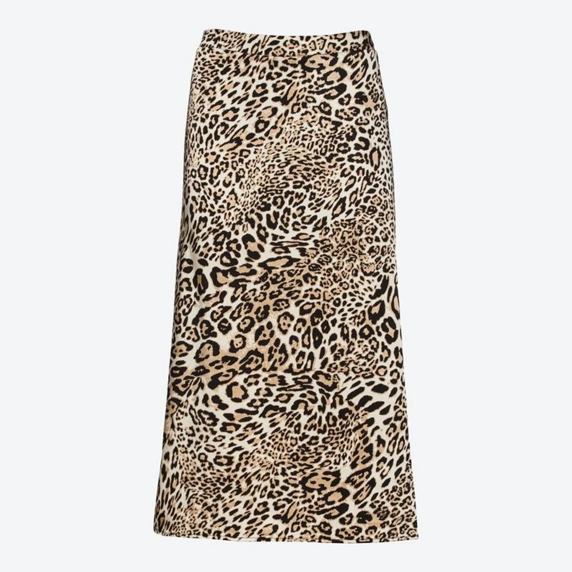 Damen-Satin-Rock mit Allover-Leo-Print