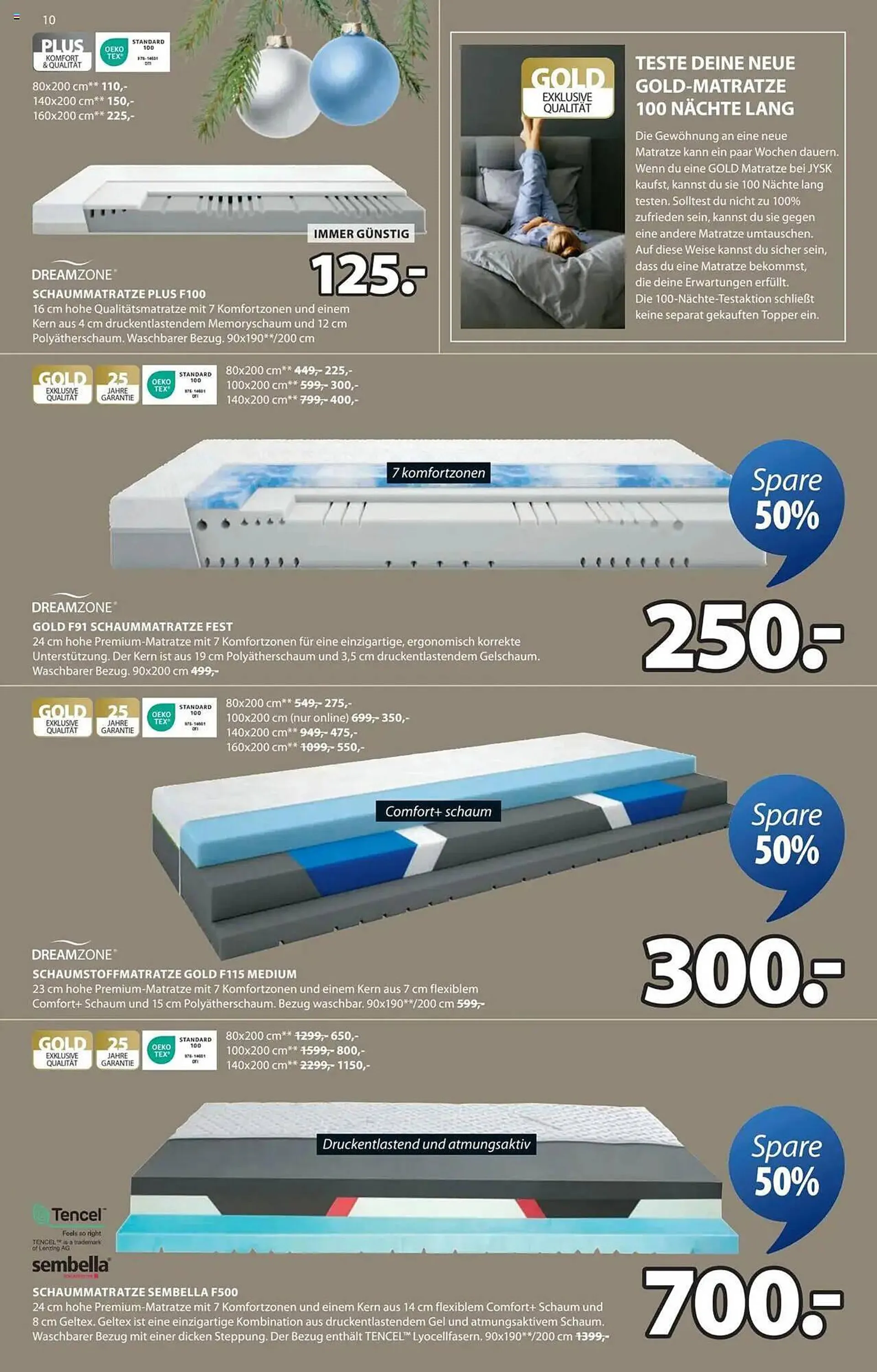 JYSK Flugblatt von 18. Dezember bis 7. Jänner 2025 - Flugblätt seite  10