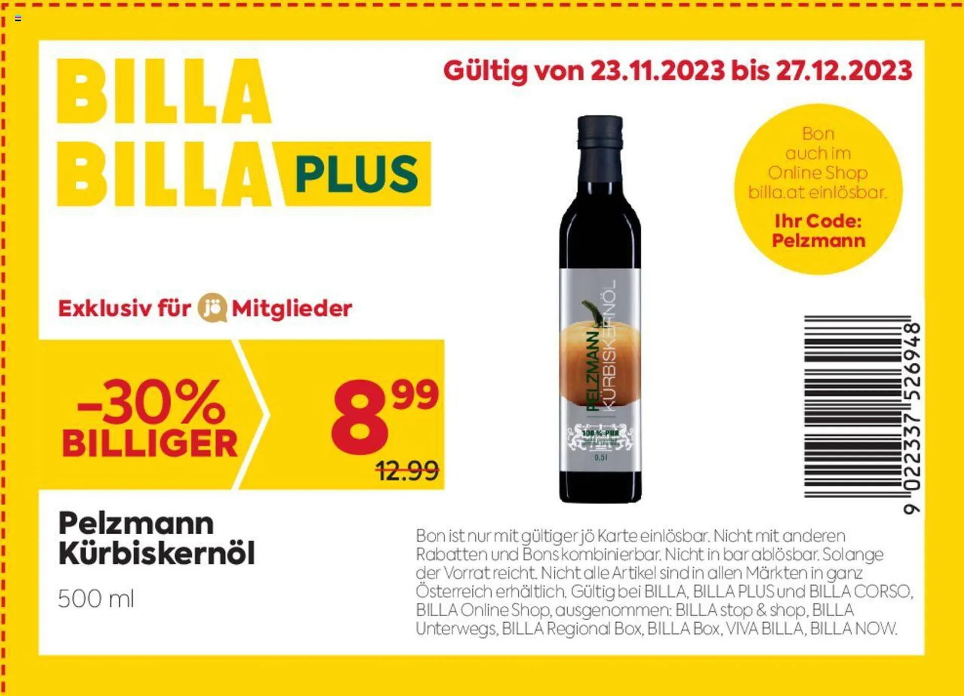 Billa Flugblatt von 23. November bis 27. Dezember 2023 - Flugblätt seite  2