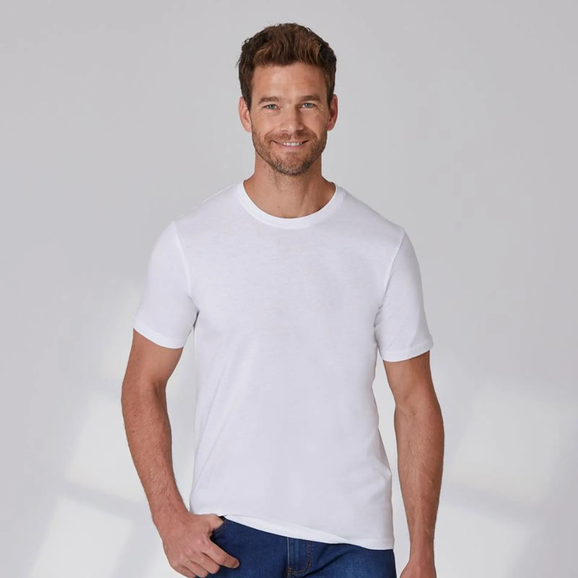 Herren-T-Shirt mit Rundhalsausschnitt, 2er-Pack