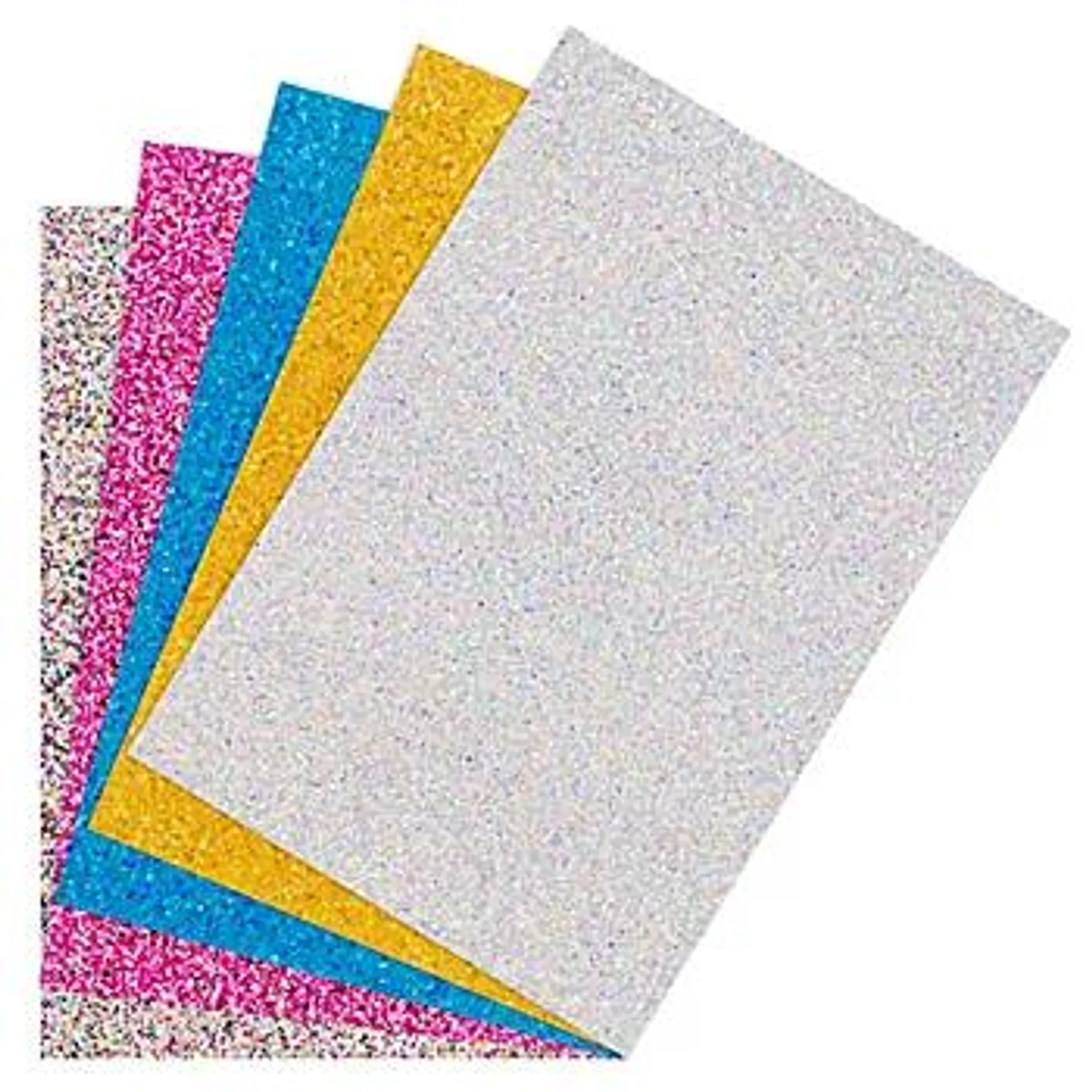 Glitter-Karton, 17,4 x 24,5 cm, 5 Blatt