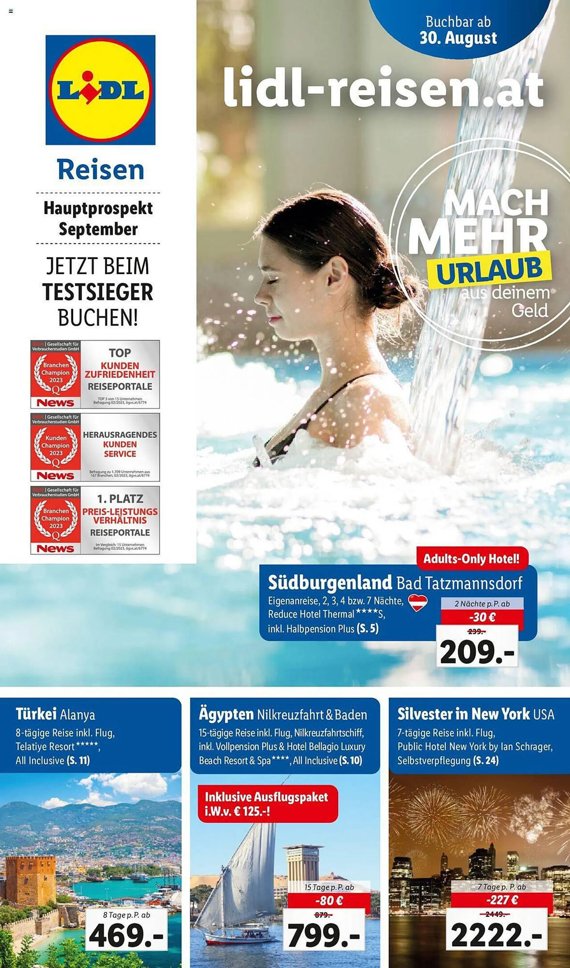 Lidl Flugblatt von 30. August bis 30. September 2023 - Flugblätt seite  1