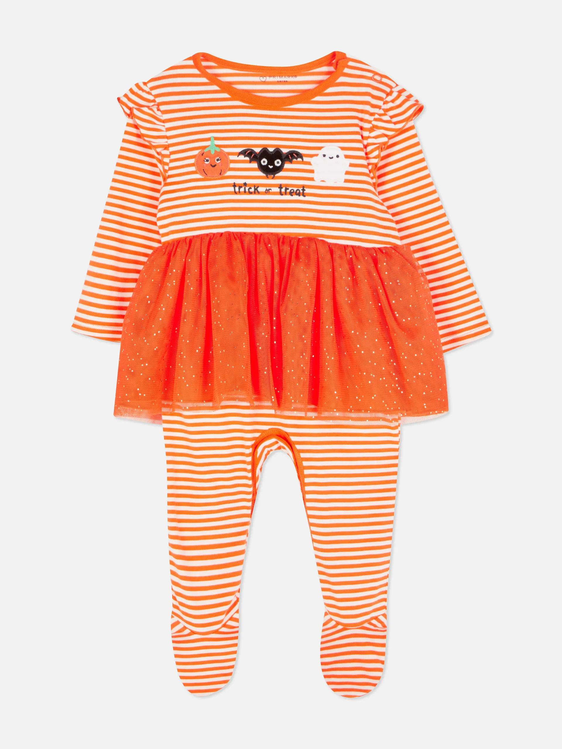 Tutu-Schlafanzug mit Streifen und Halloween-Motiv