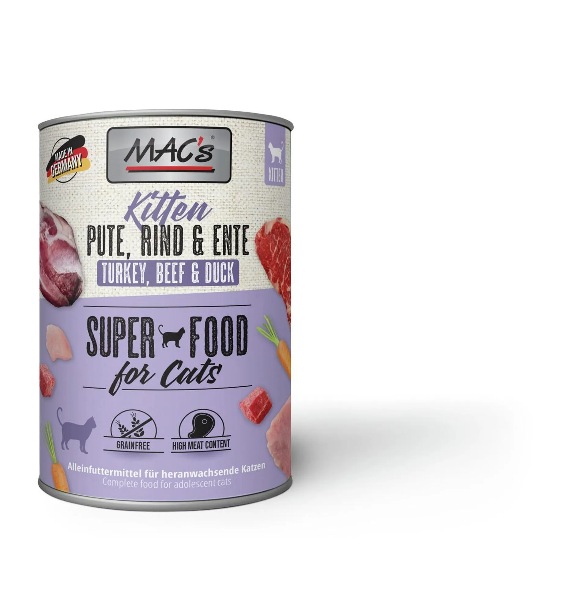 Mac's Kitten Pute, Rind & Ente Katzen Nassfutter 400 g