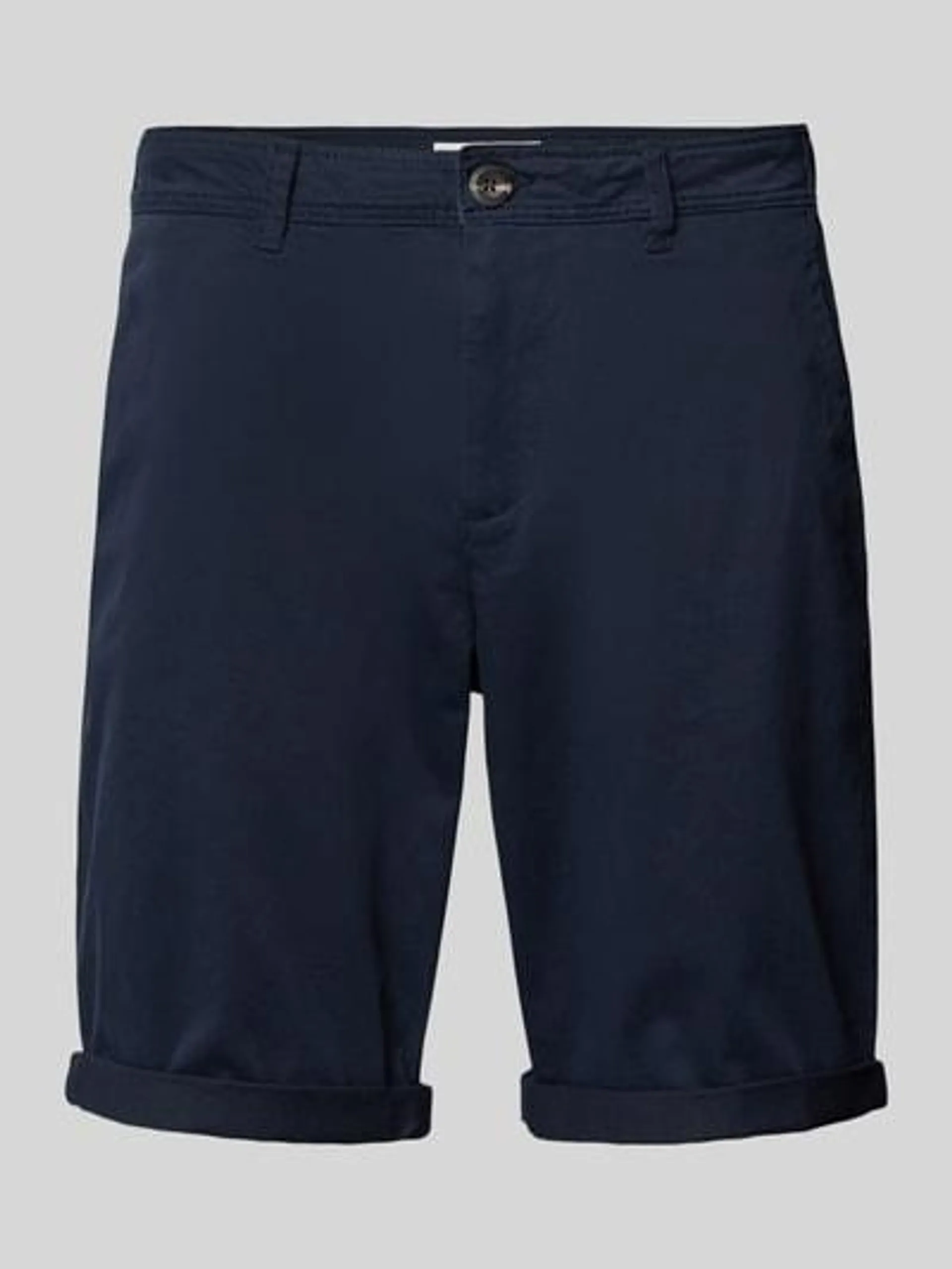 Slim Fit Chino-Shorts mit Eingrifftaschen in dunkelblau